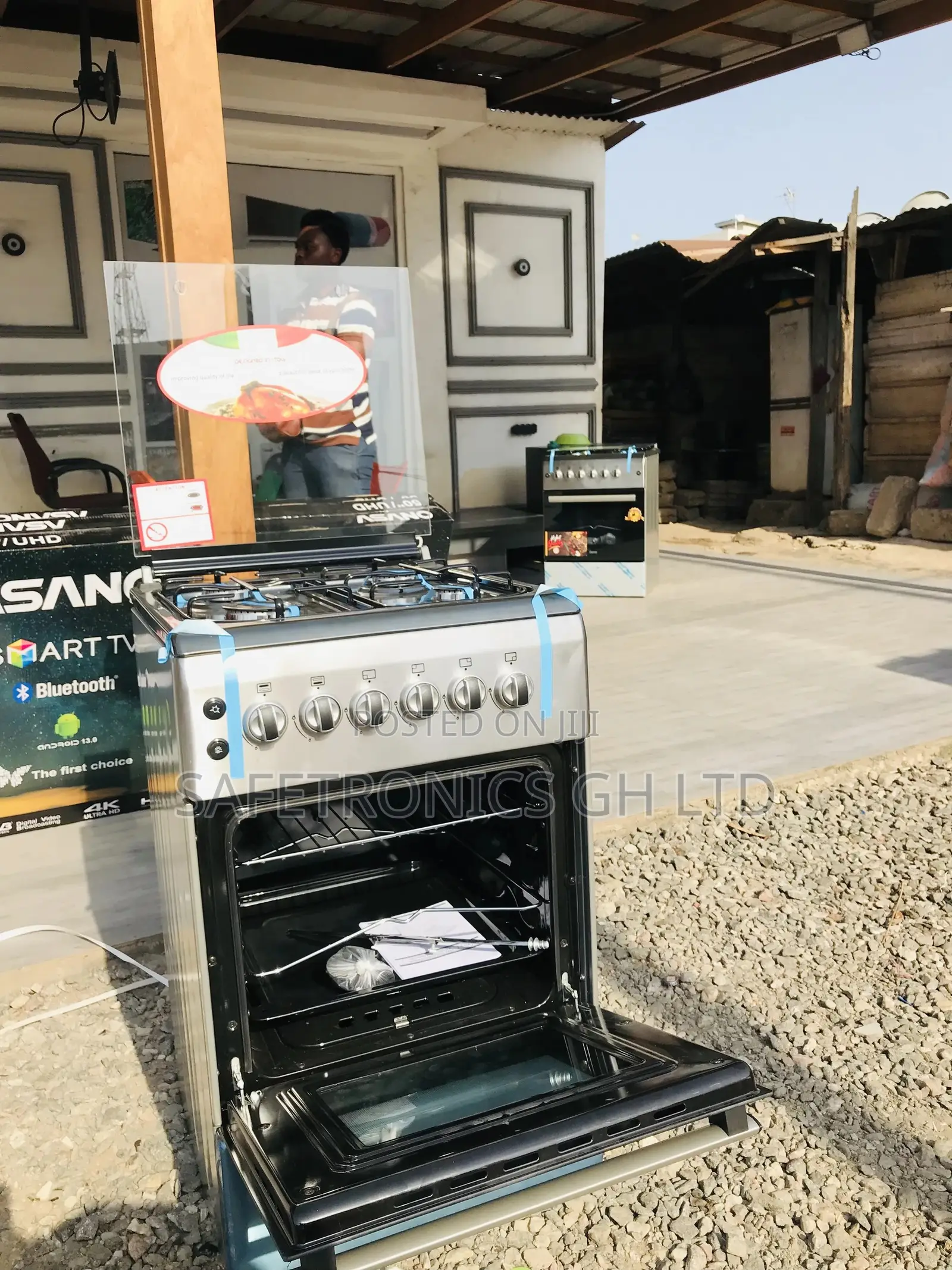 50x60 Oven With Grill Glass Lid Ferre 4 Gas Cooker Gray