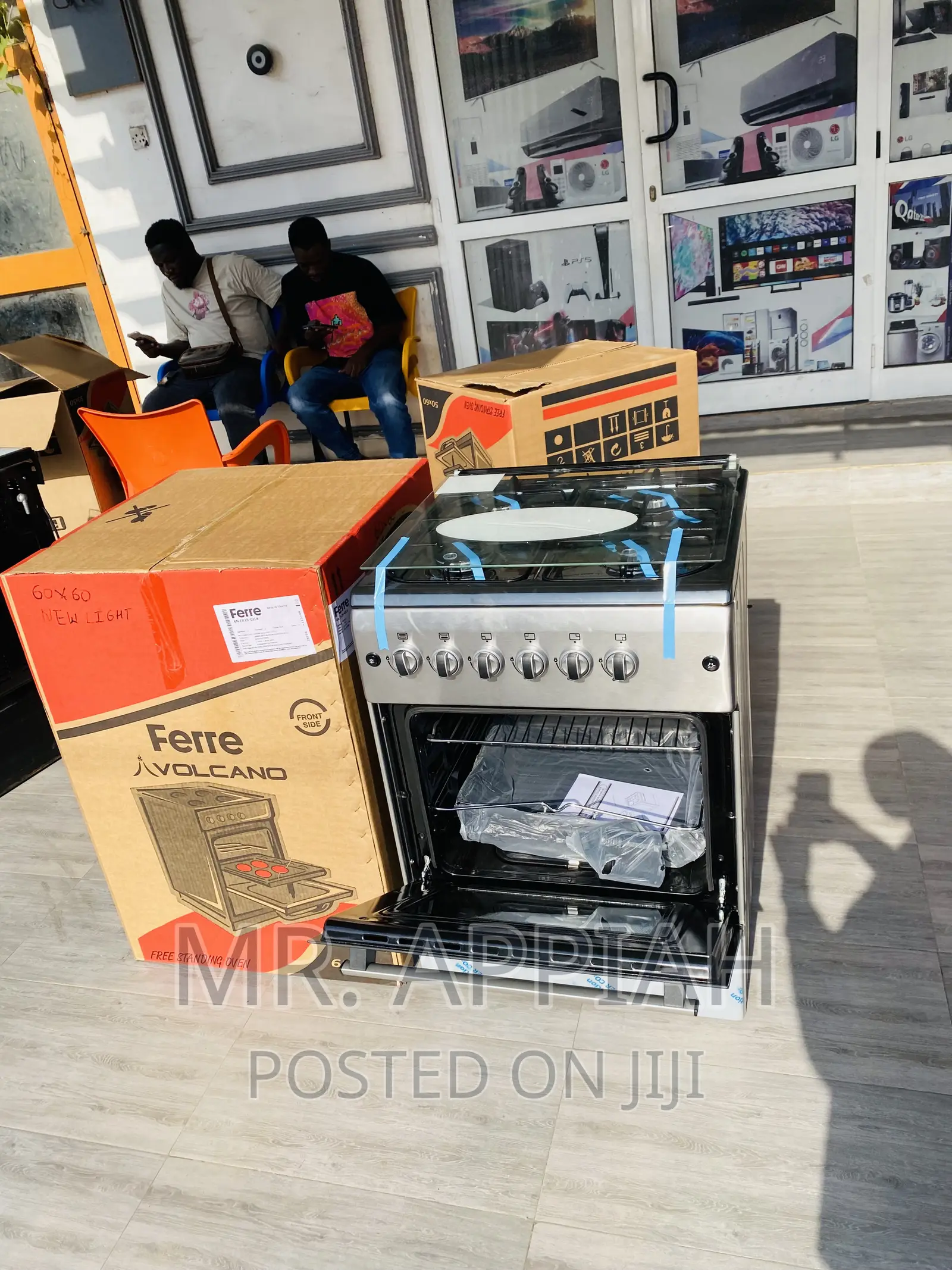 Anti-Rust Ferre 60x60 Auto Ignition 4gas Burner + Oven,Gray