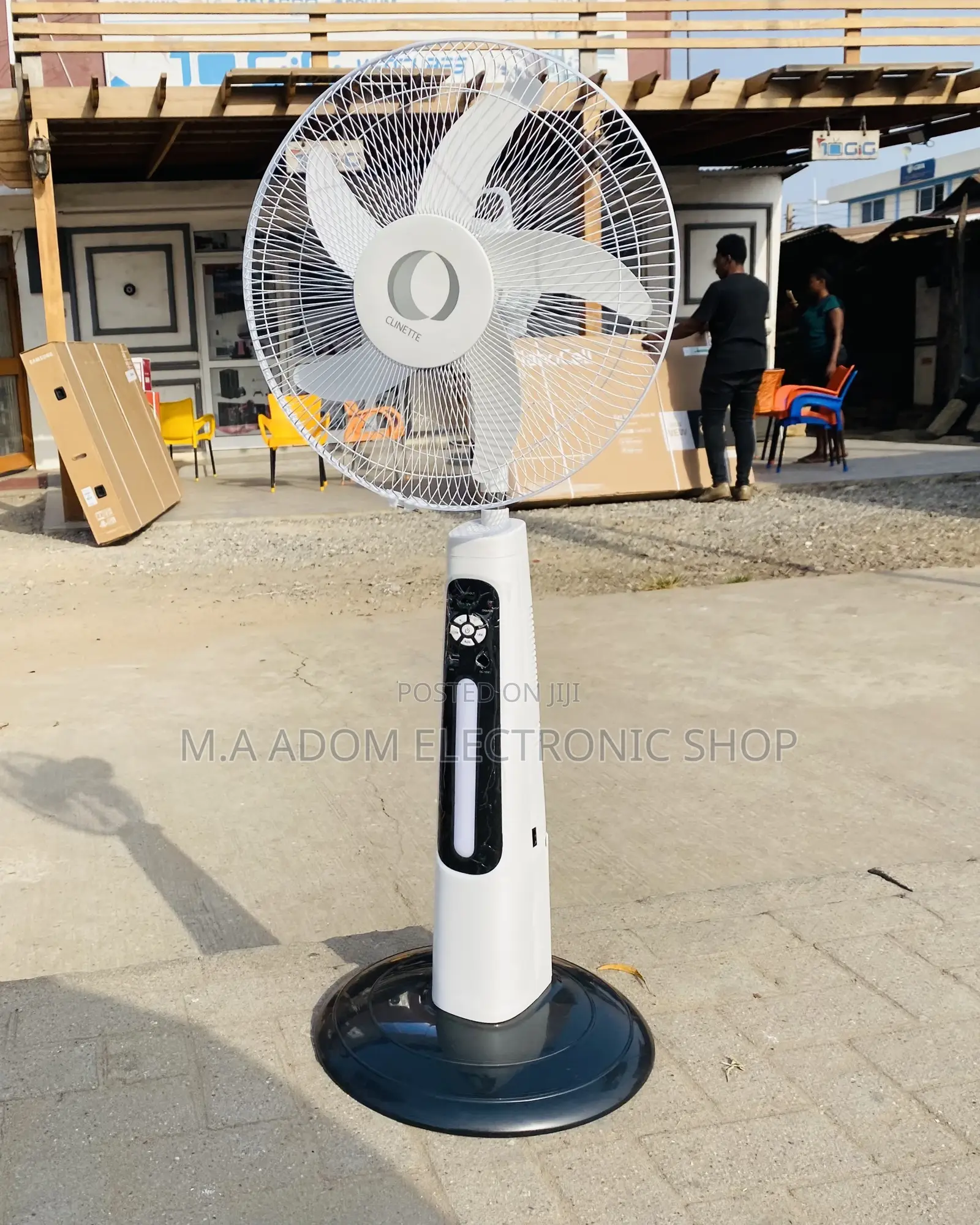 Purchase Quality Clinette Rechargeable Fan + Solar Panel.
