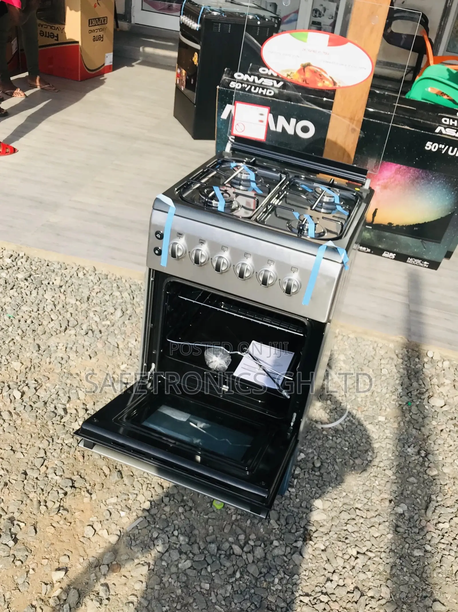 Ferre 4 Gas 50x60 Oven With Grill Glass Lid Cooker