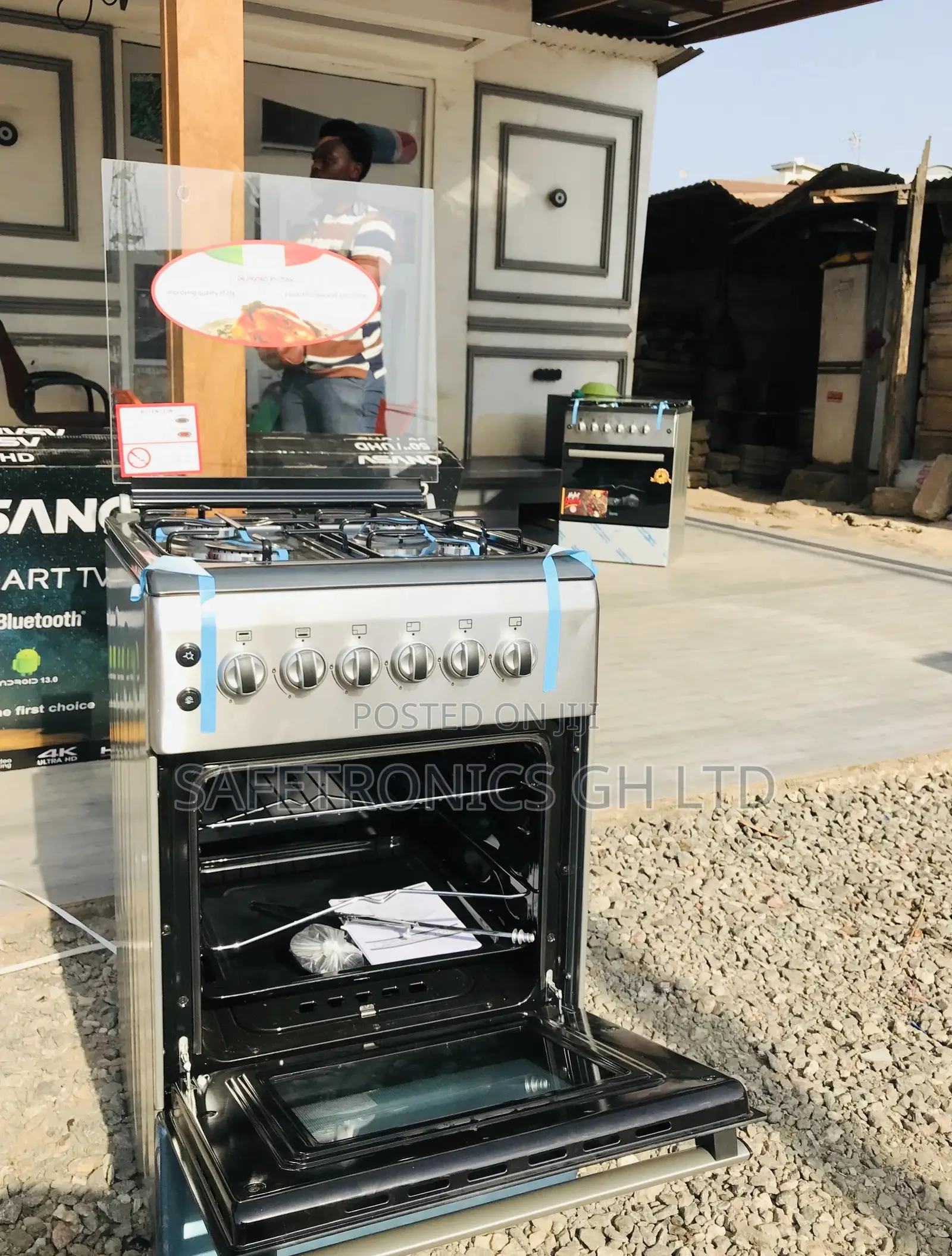 Glass Lid Gray 50x60 Oven With Grill Ferre 4 Gas Cooker