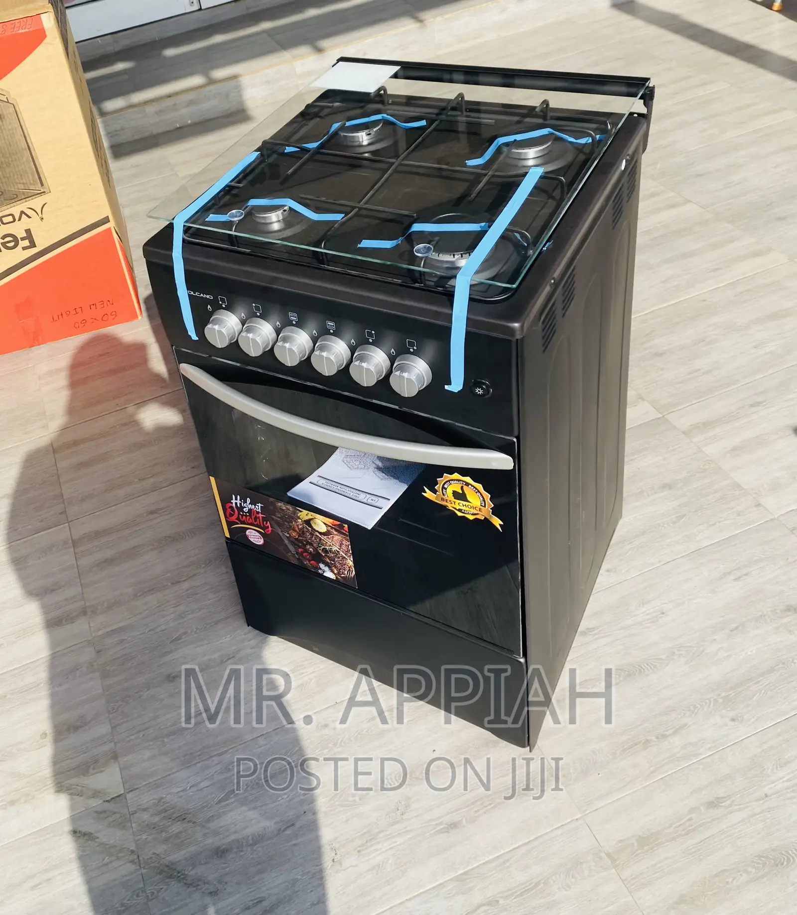 Lovely Design Volcano Oven and Grill 4 Burner(Black)50x50.