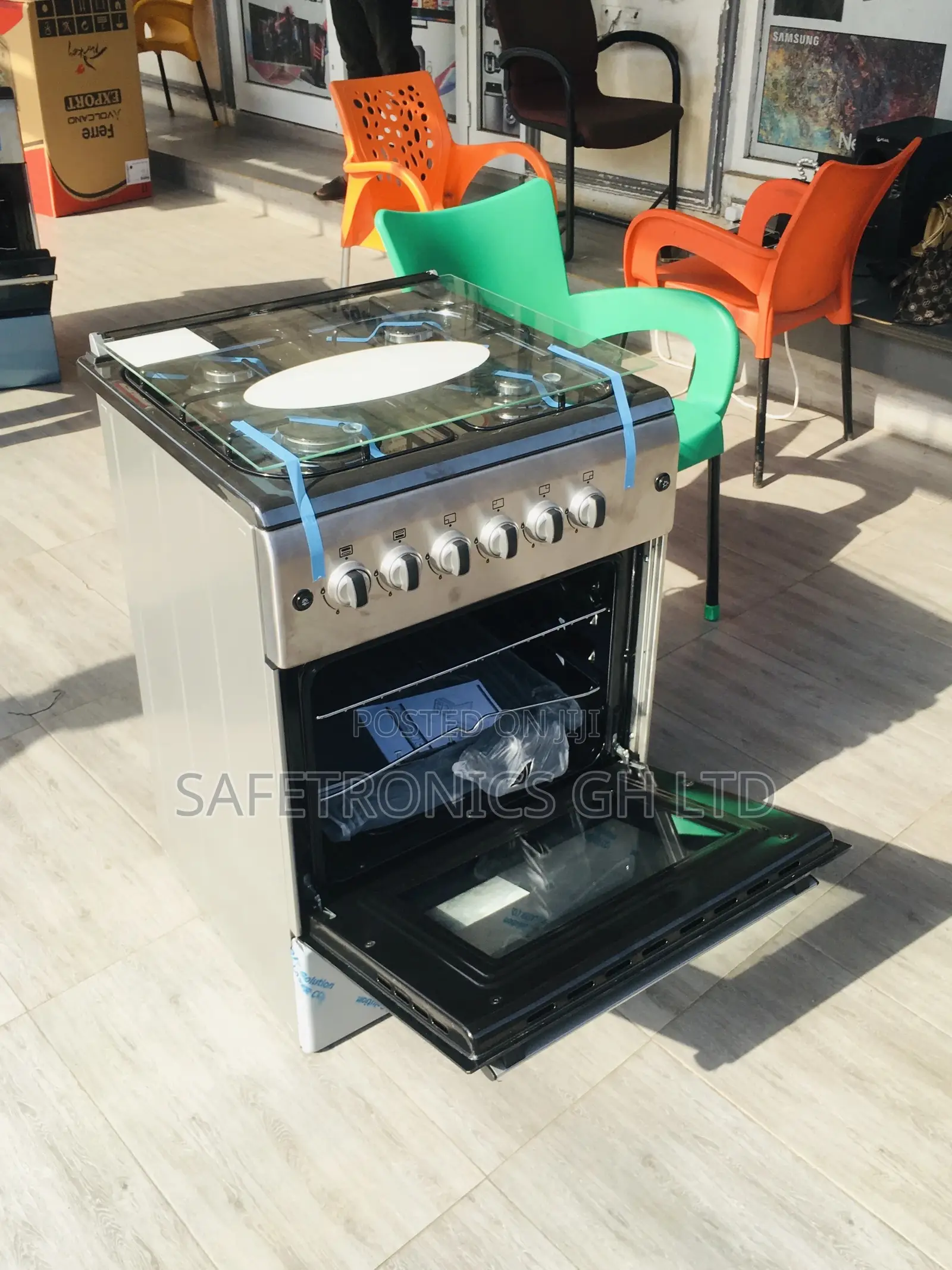 Ferre Gray Oven With Grill 60x60 4 Gas Cooker