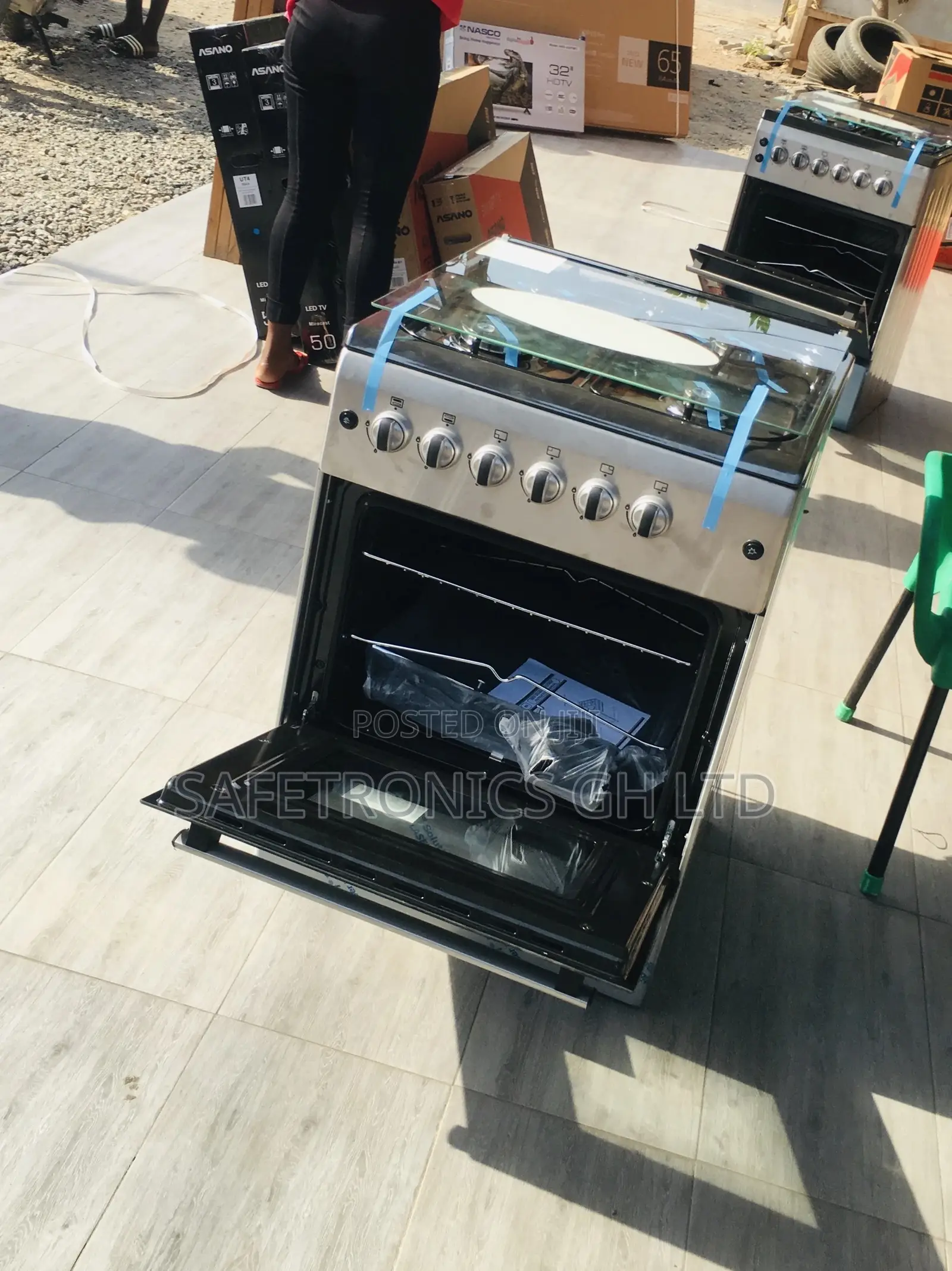 4 Gas Cooker Oven With Grill Ferre 60x60 Gray
