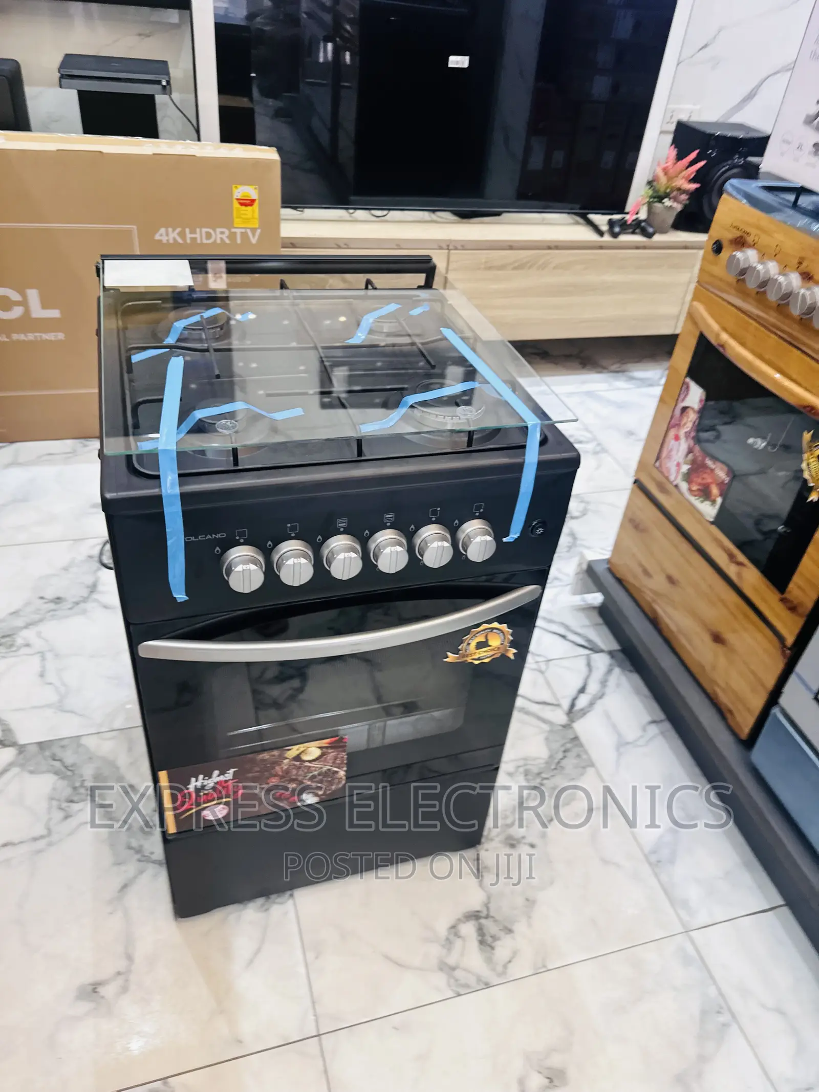 Cool  Gas Cooker Volcano Sblack 4burner 50/50