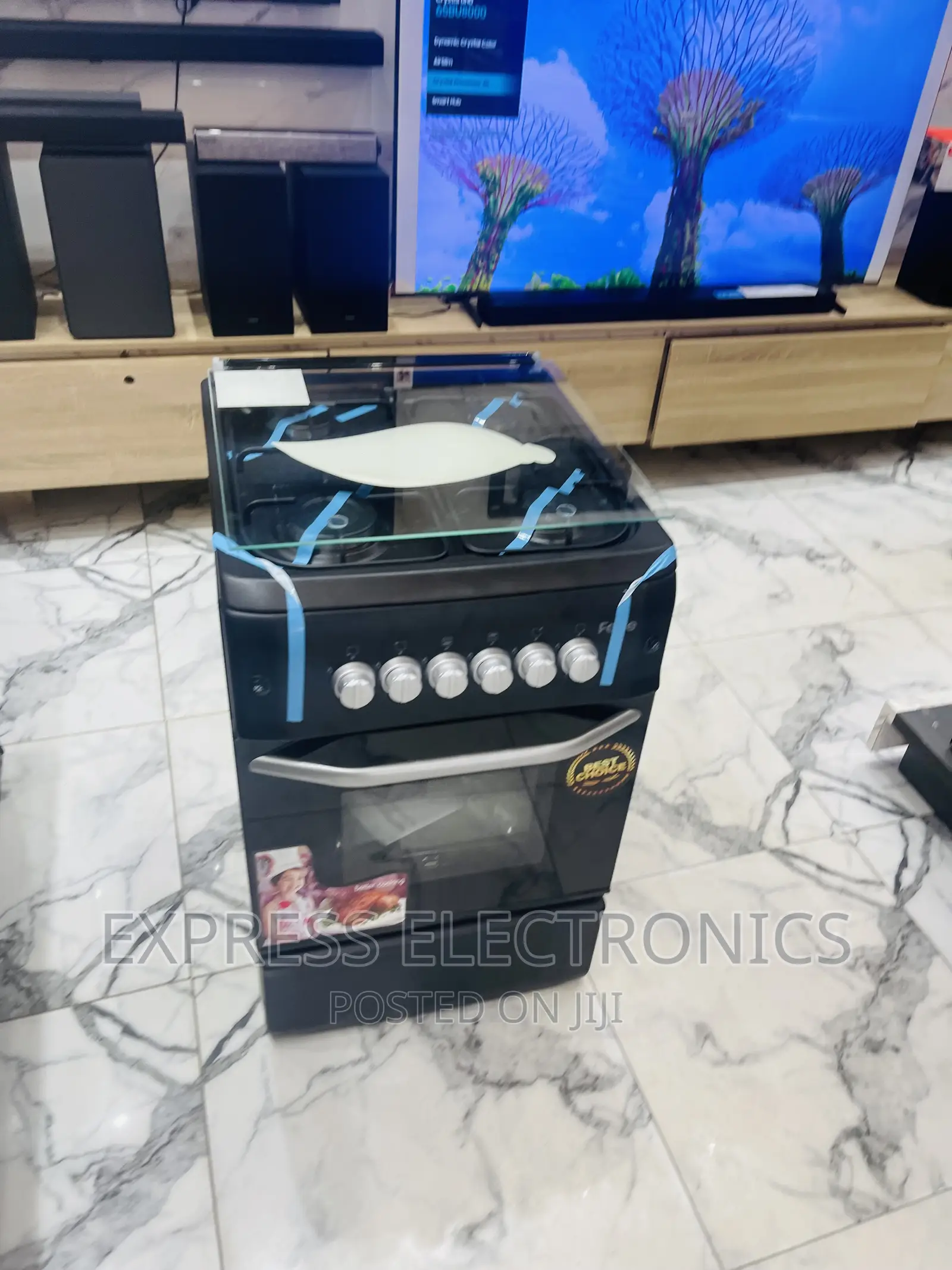 High Quality Gas Cooker Oven Grill 4burner 50/55 Black