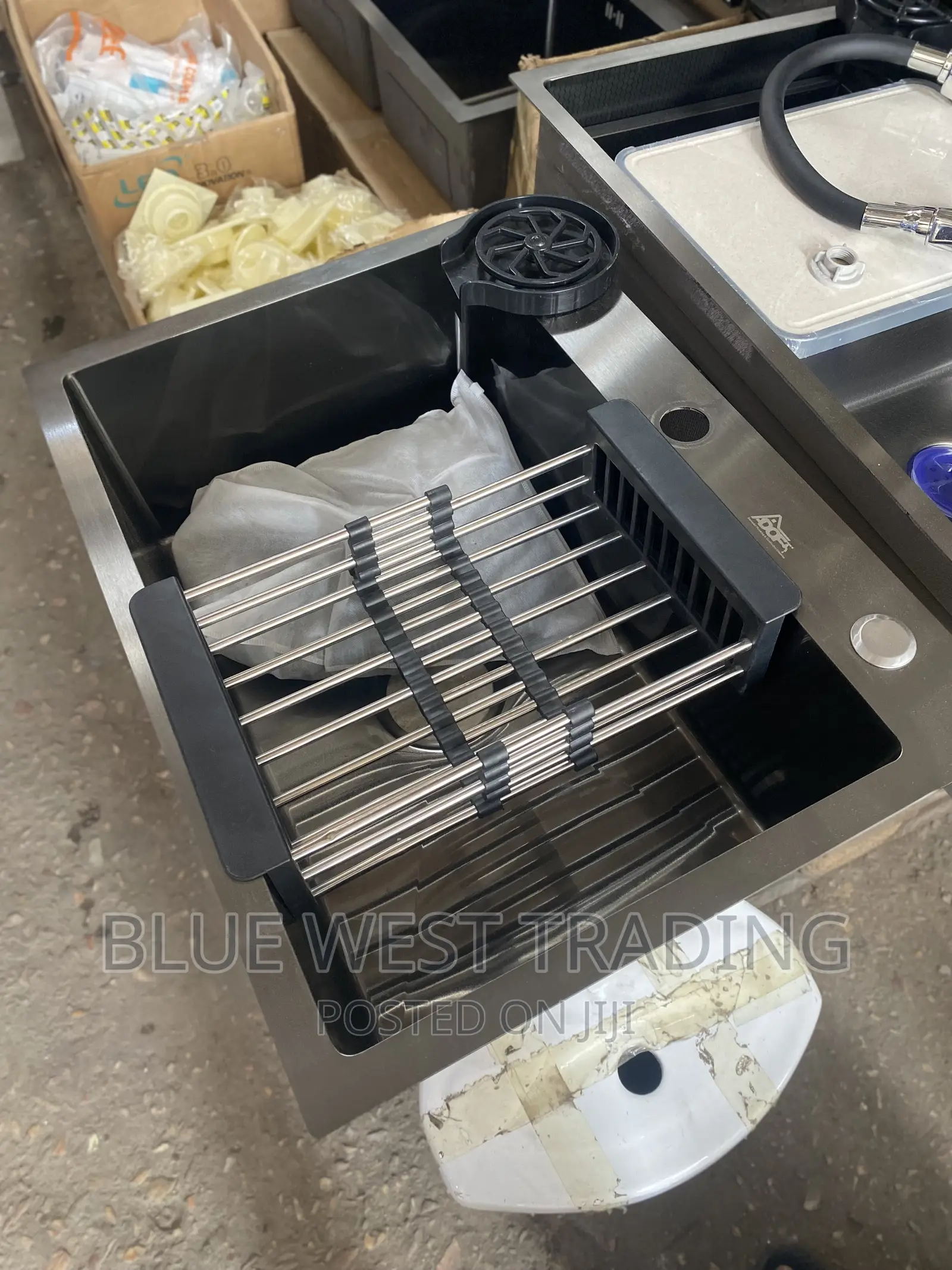 Black Cabinet Sink With Cup Washer - Kitchen Sink