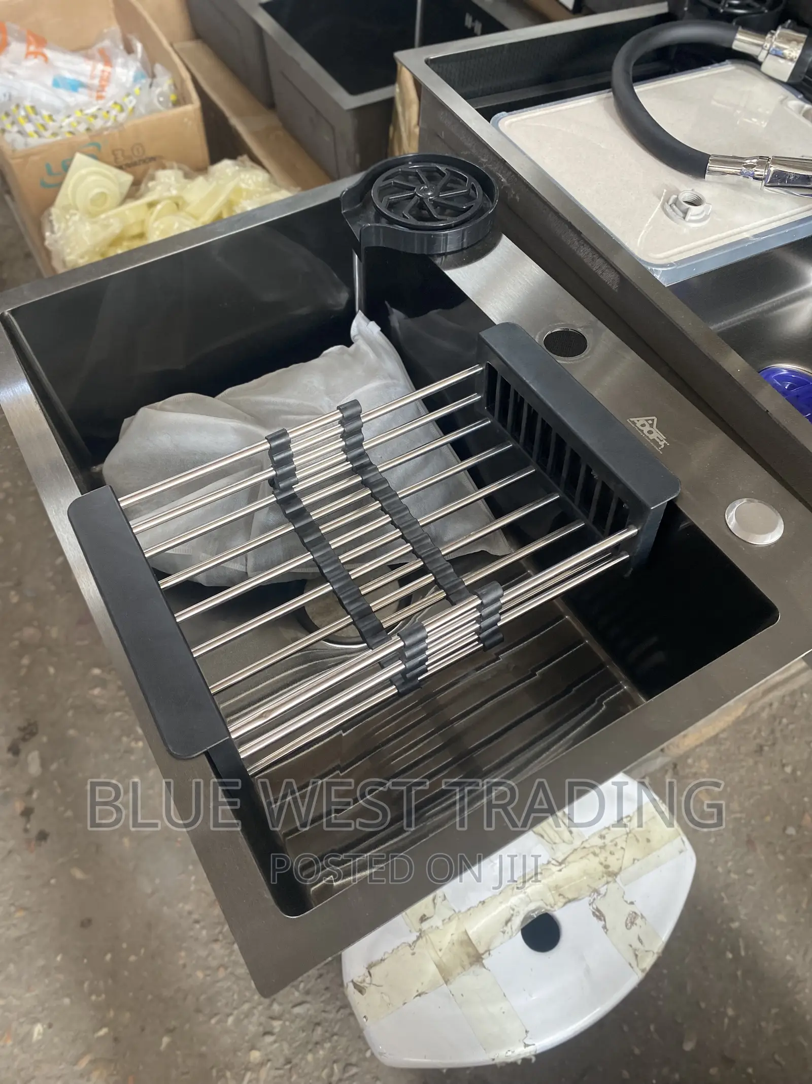 Black Cabinet Sink With Cup Washer - Kitchen Sink