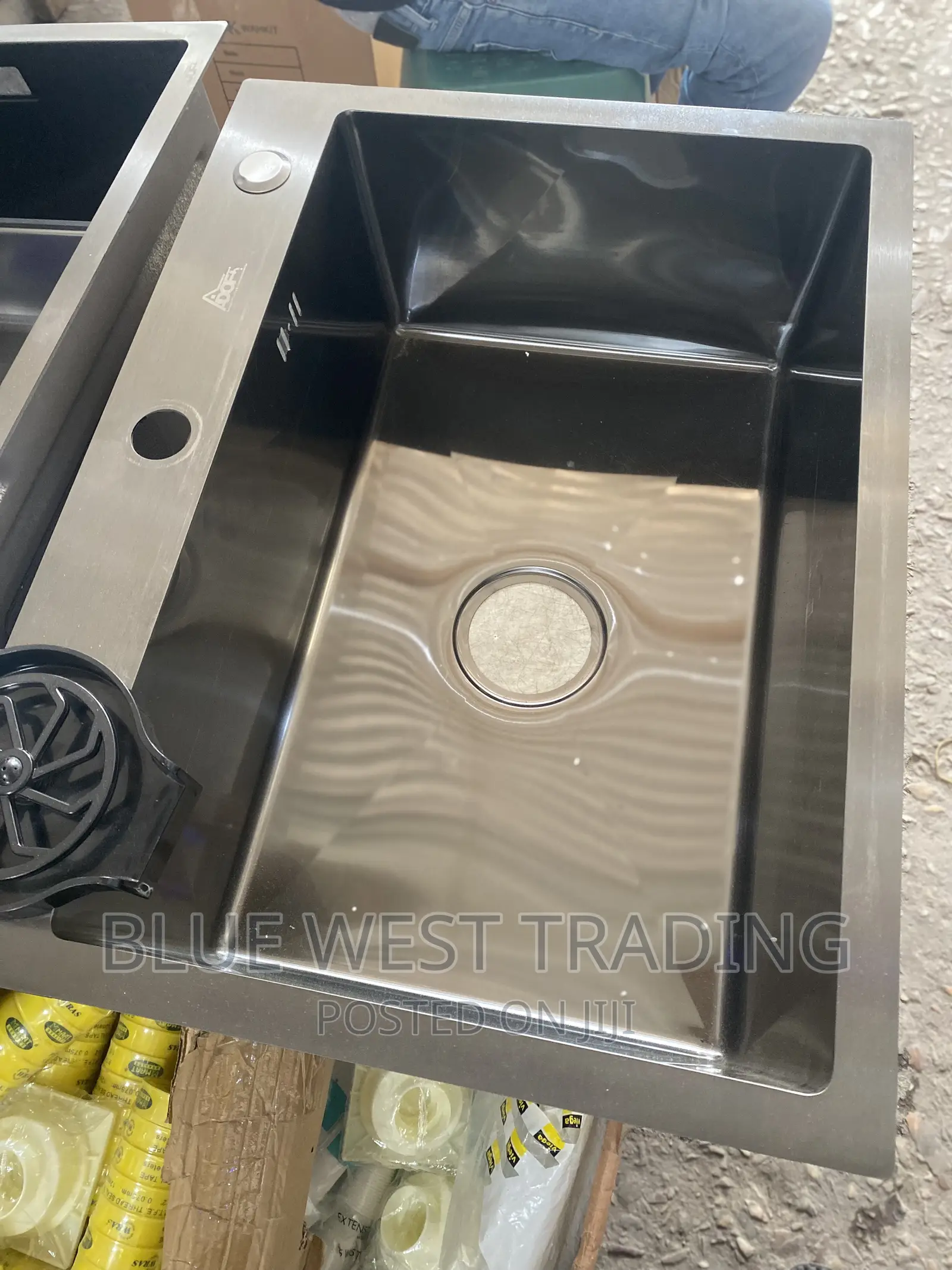 Black Cabinet Sink With Cup Washer - Kitchen Sink
