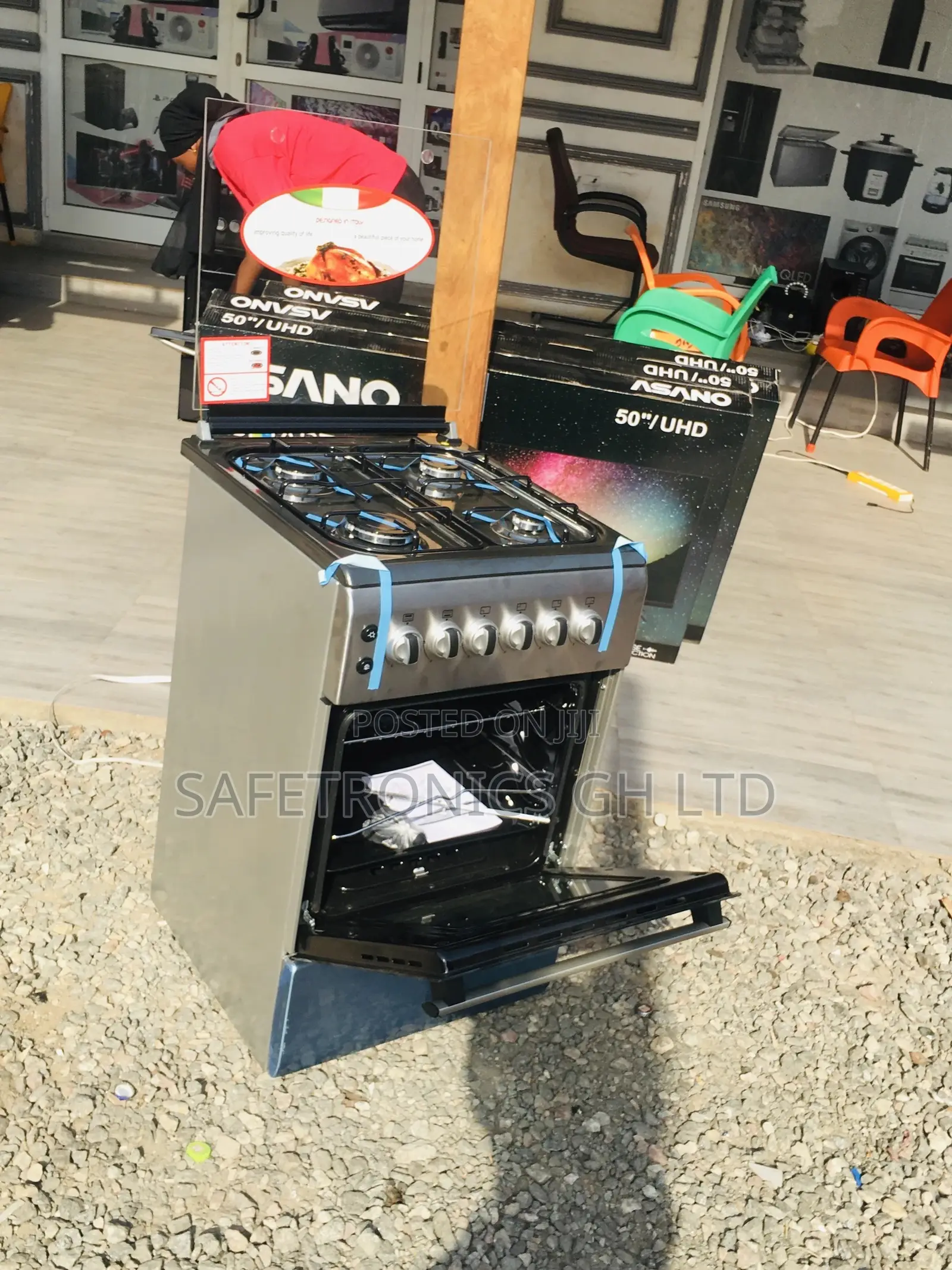 4 Gas 50x60 Oven With Grill Gray Volcano Cooker