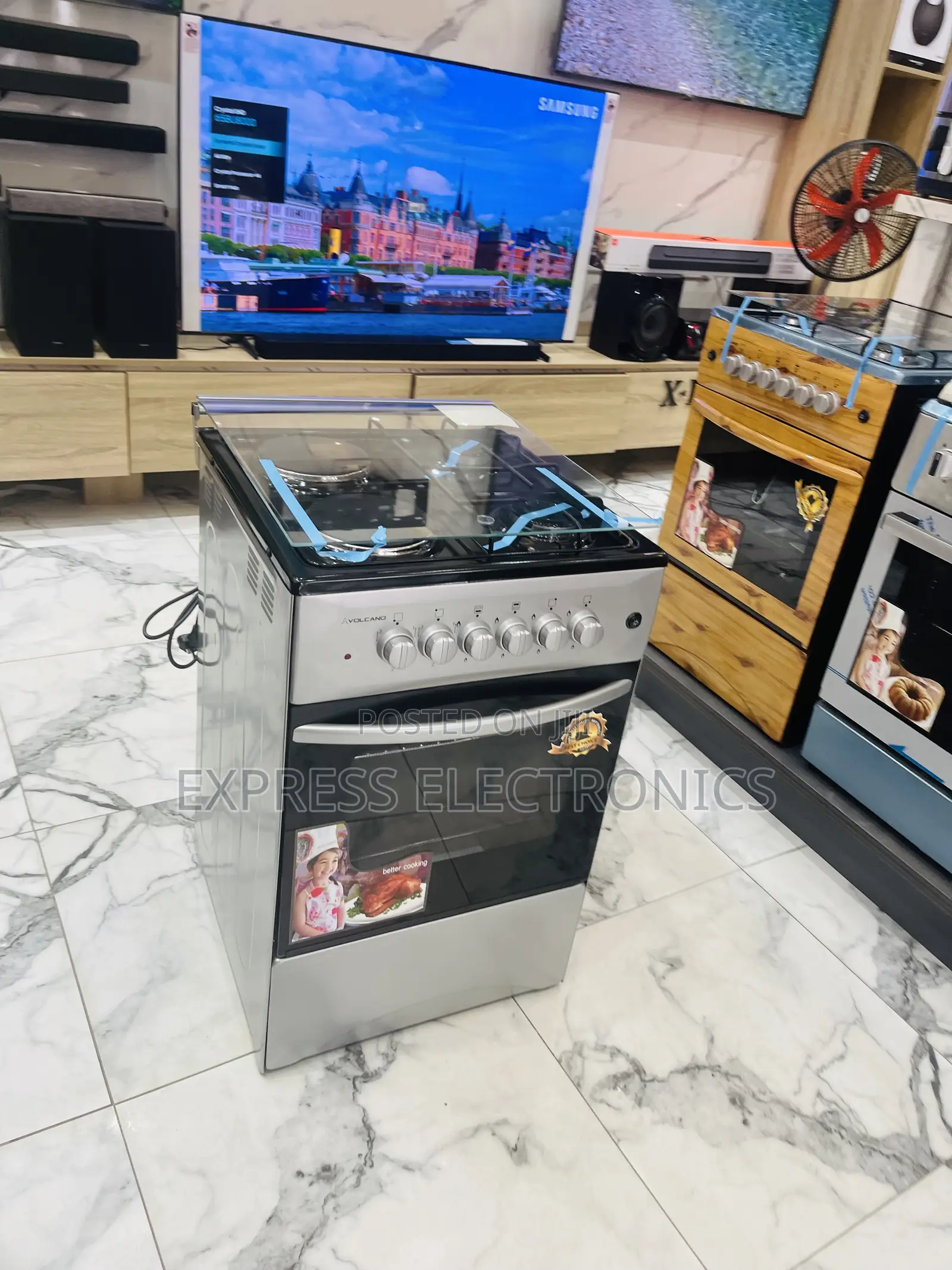 Sliver Gas Electric Stove 2-2 Oven 50/50