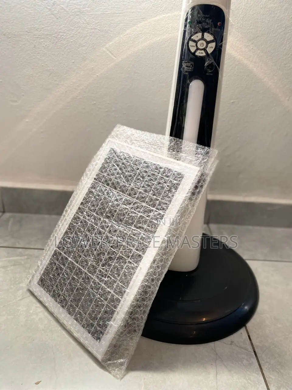 Solar Rechargeable Fan , Usb Ports, Extra Bulbs