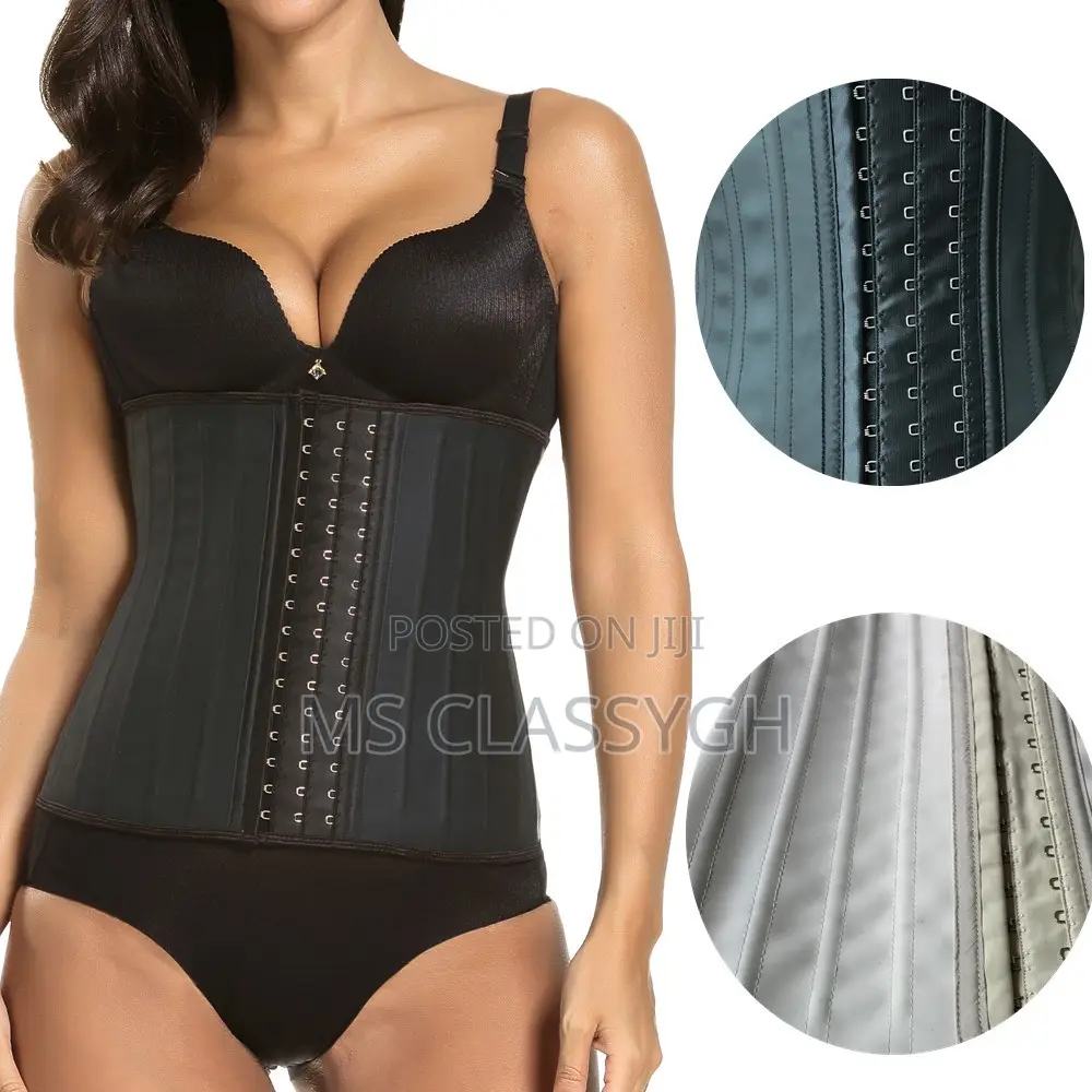 25 Steel Bone Latex Waist Trainer Corset Navel Plus Slim Bel