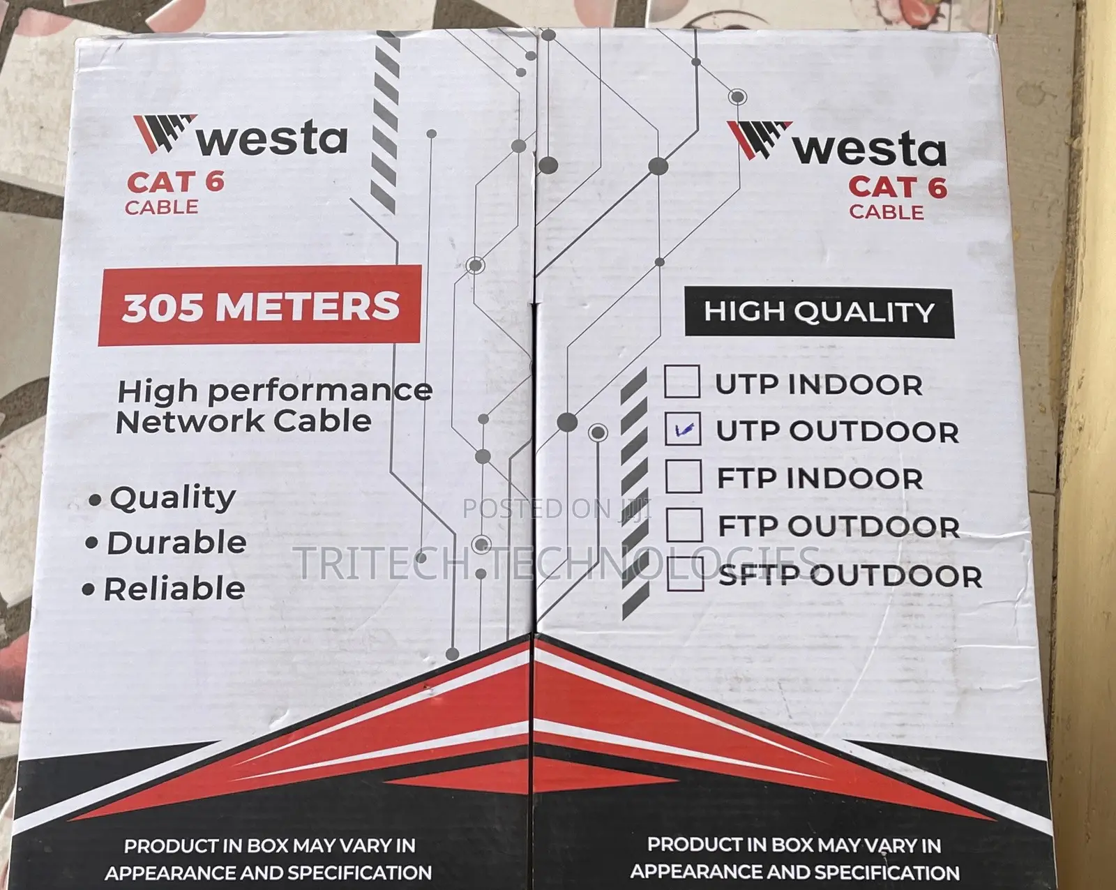 Westa Cat6 Outdoor Cable Utp 305m