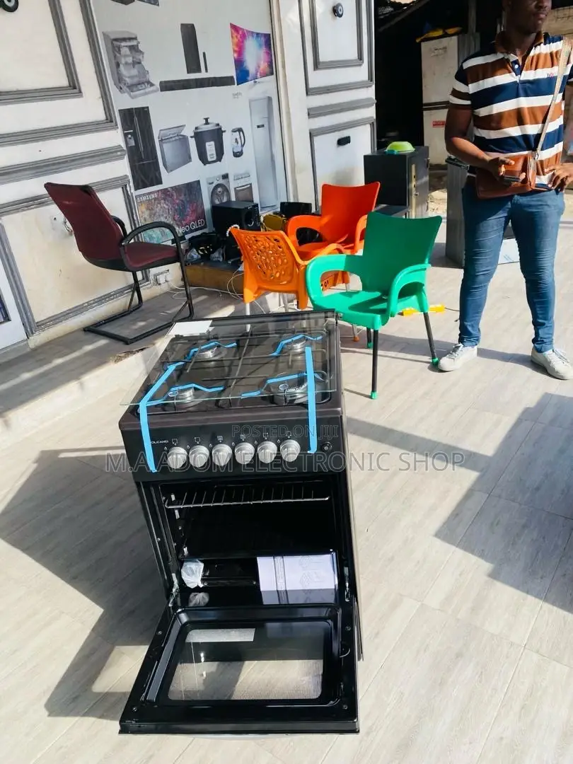 Volcano 50x50 4 Gas Burner + Oven and Grill With Glass Lid.
