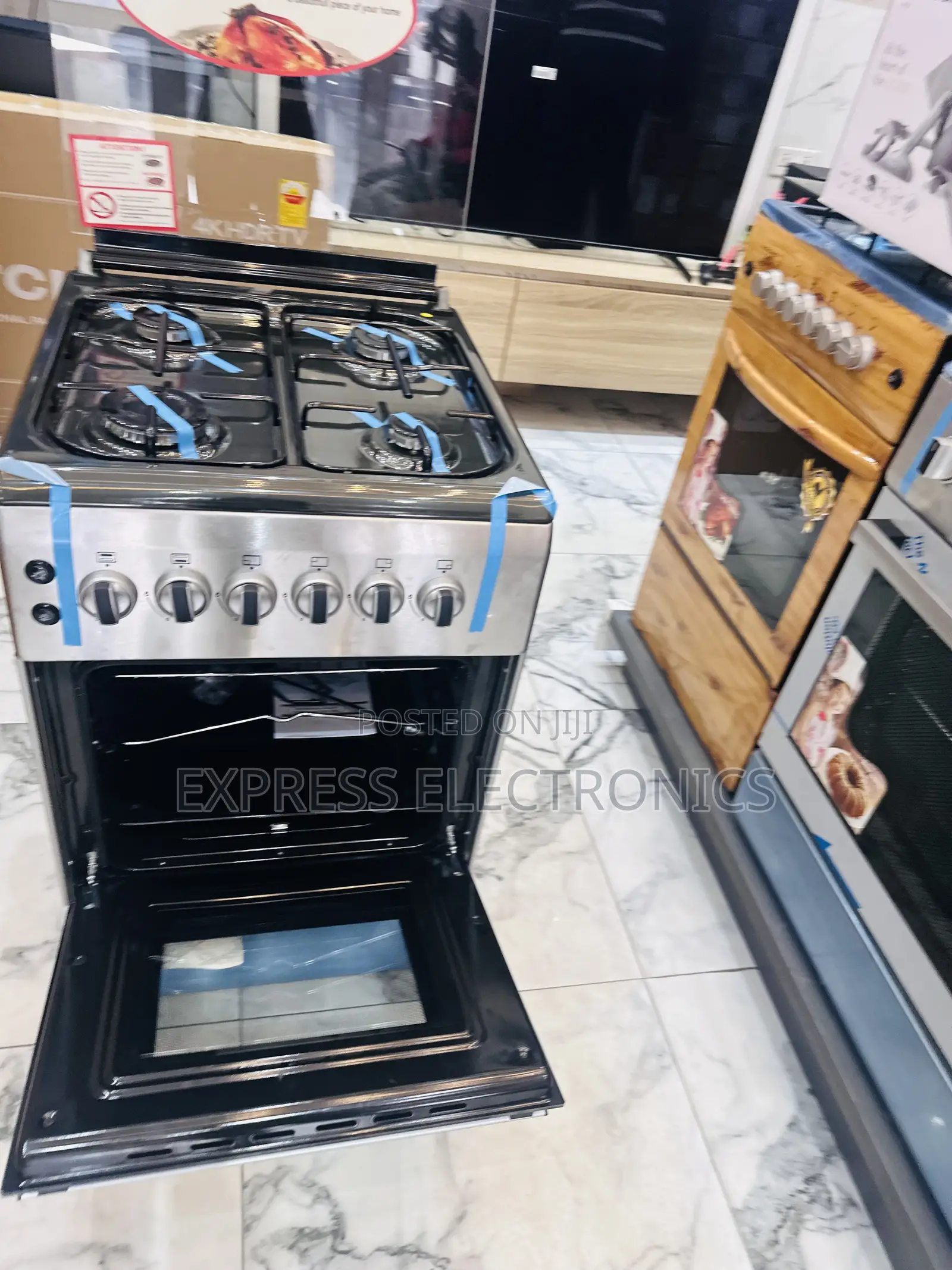 Tempered Glass Lid Gas Cooker Oven Grill 50/60 4burner