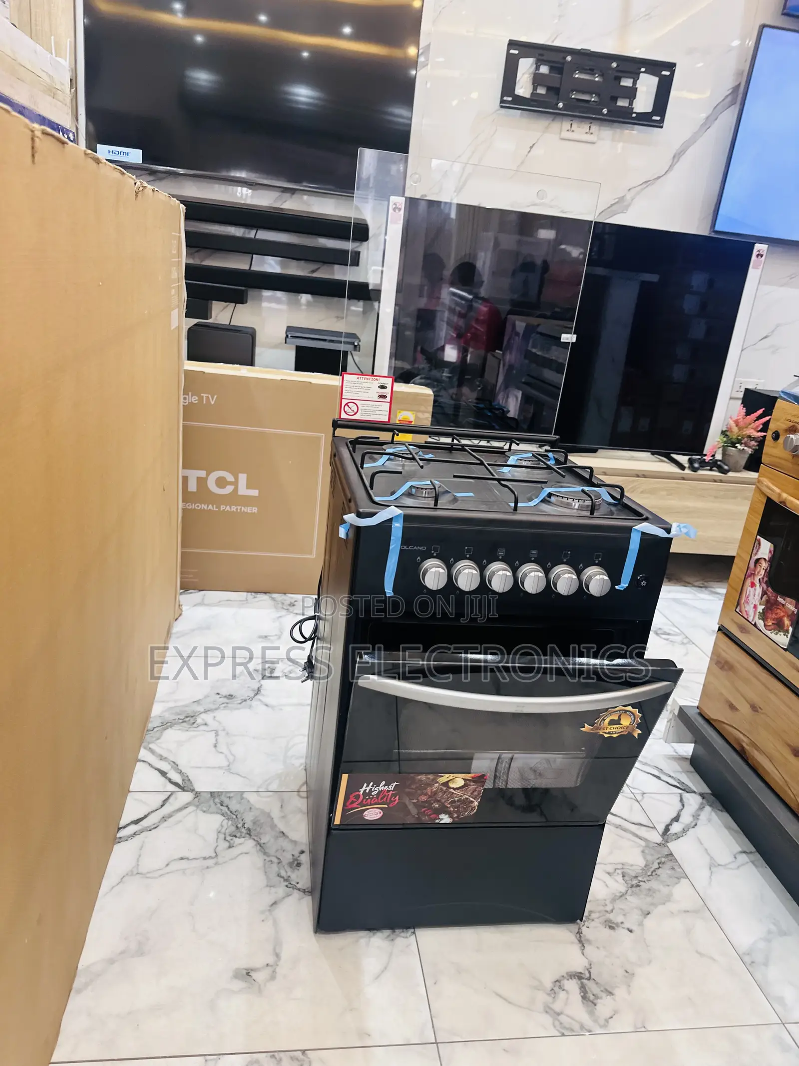 50/50 Stainless Steel Gas Cooker Oven Grill 4burner