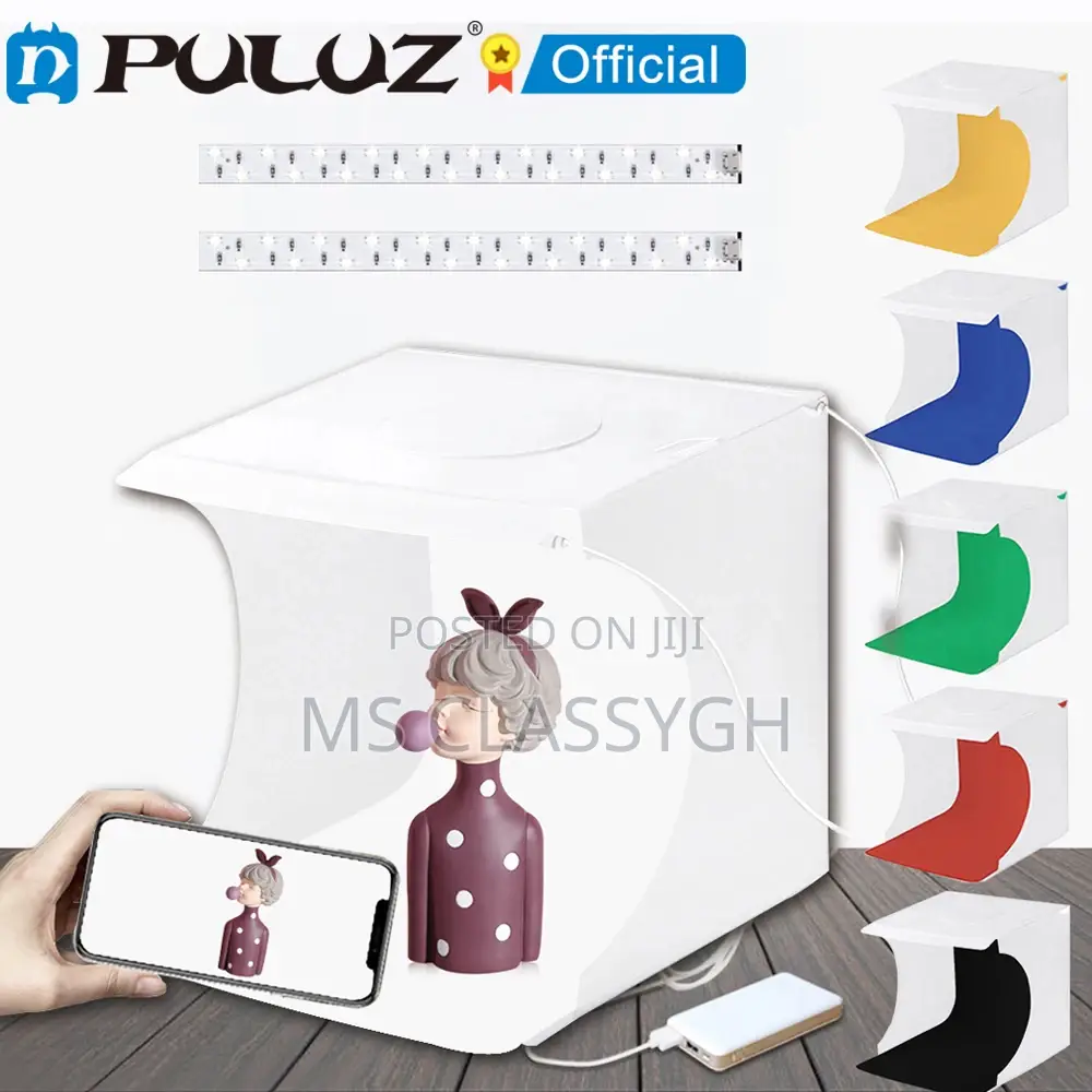 PULUZ Light Box 20cm Photo Studio Light Box Tent With 6 Colo