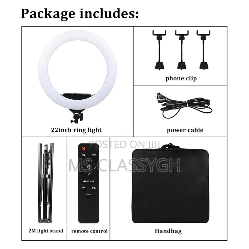22inch Dimmable Led Ring Light With 2M Tripod + Bag