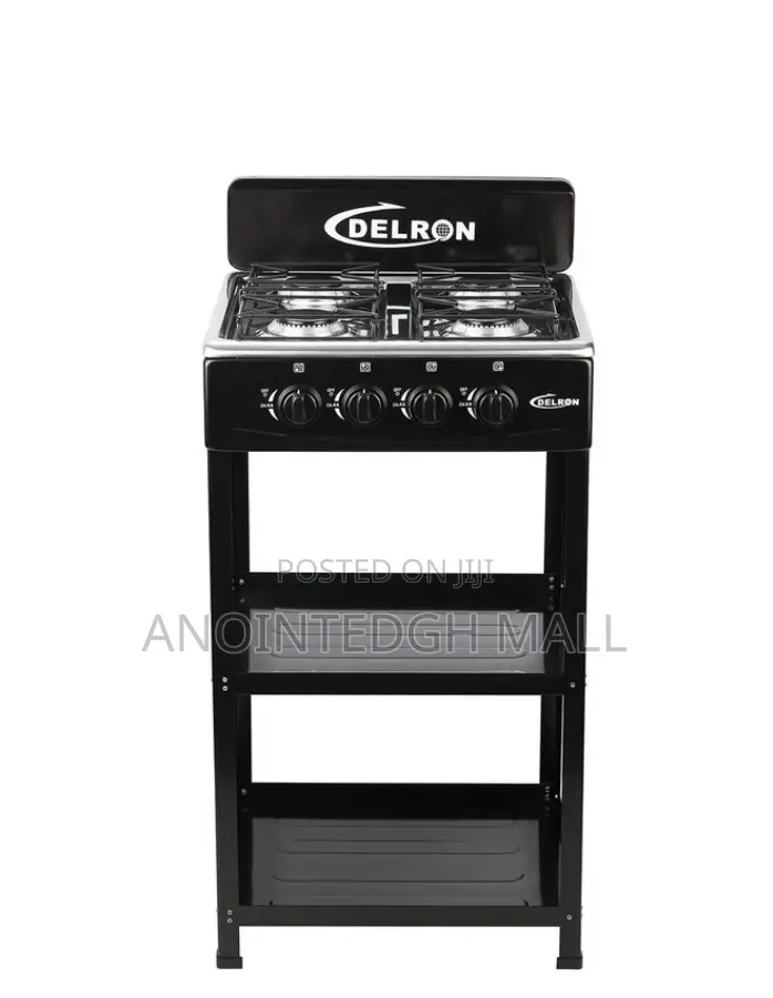 4 Burner Gas Stove With Stand - Black