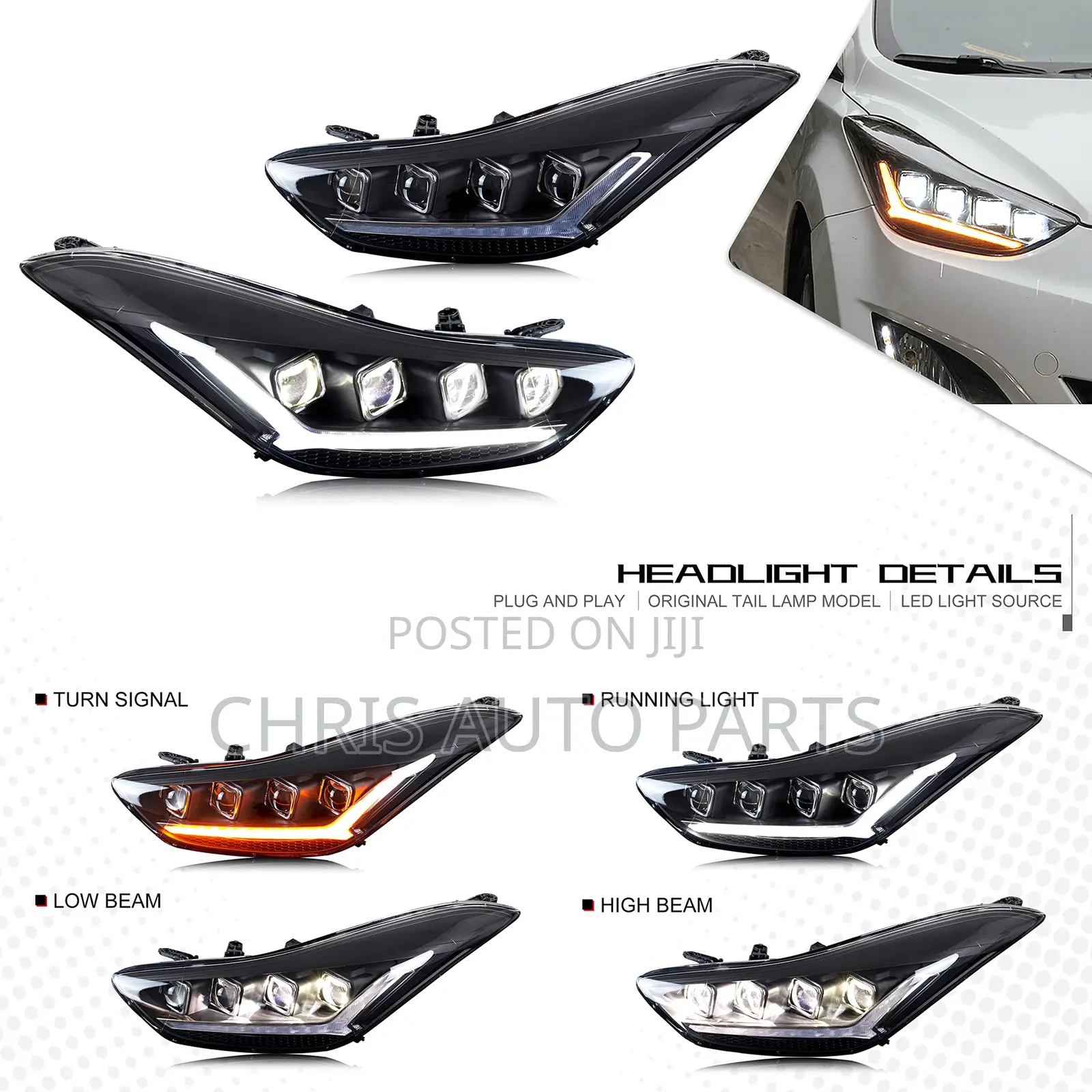 Hyundai Elantra 11-18 Bugatti Headlights