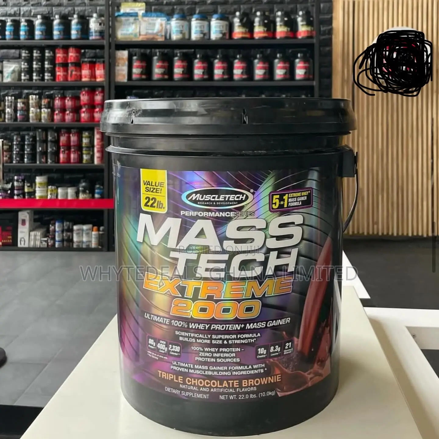 MASSTECH XTREME 2000 WEIGHT Gainer Whey Protein 22lbs Bucket