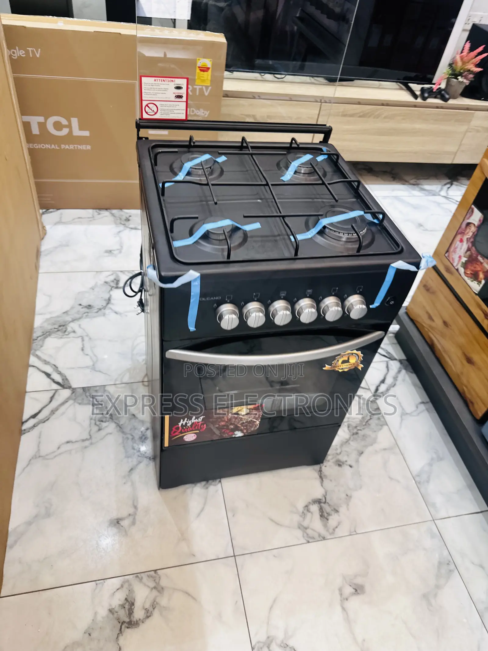 Black Stove Gas Cooker Oven Grill 4burner 50/50 4burner