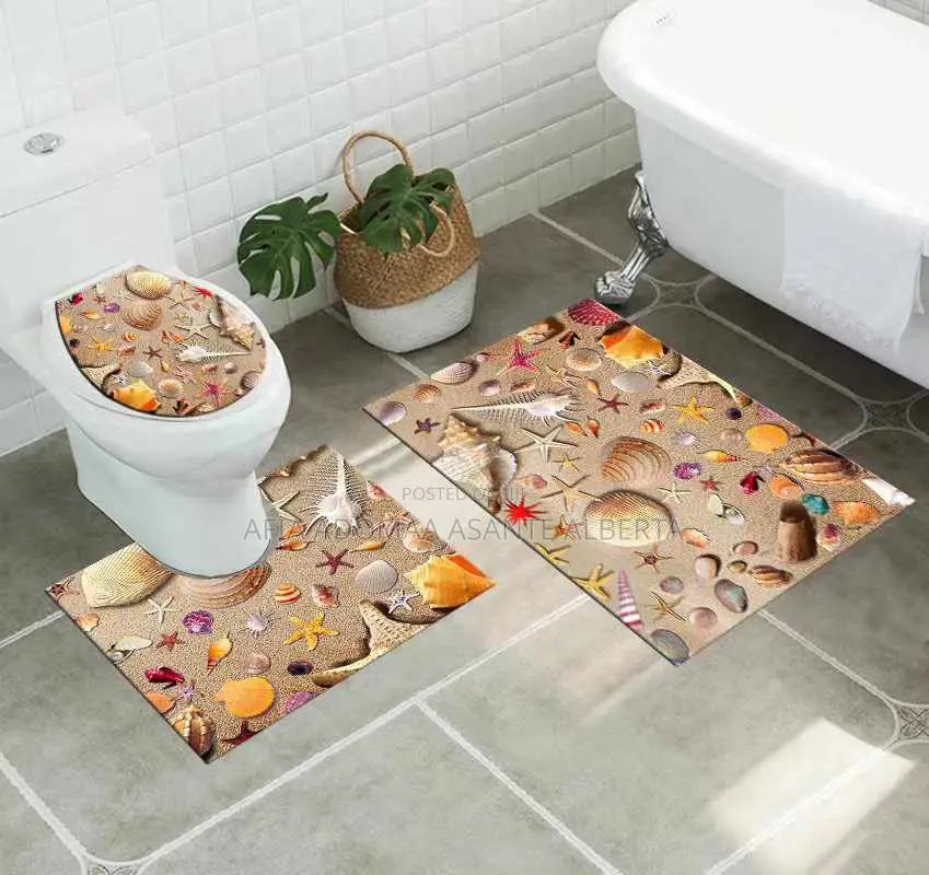 3 Pieces Bathroom Mat Set