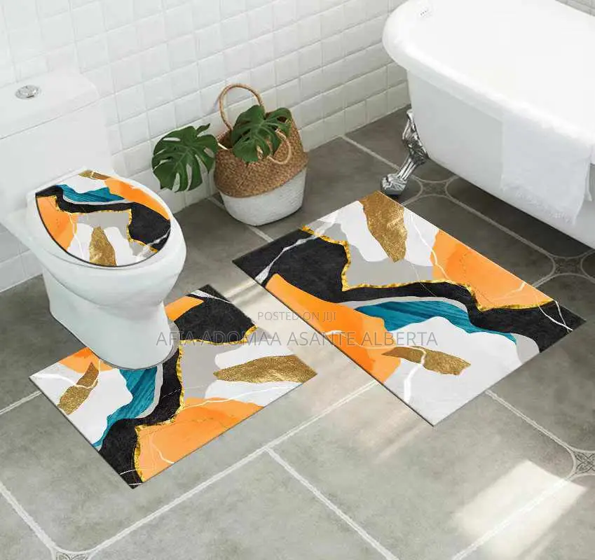 3 Pieces Bathroom Mat Set