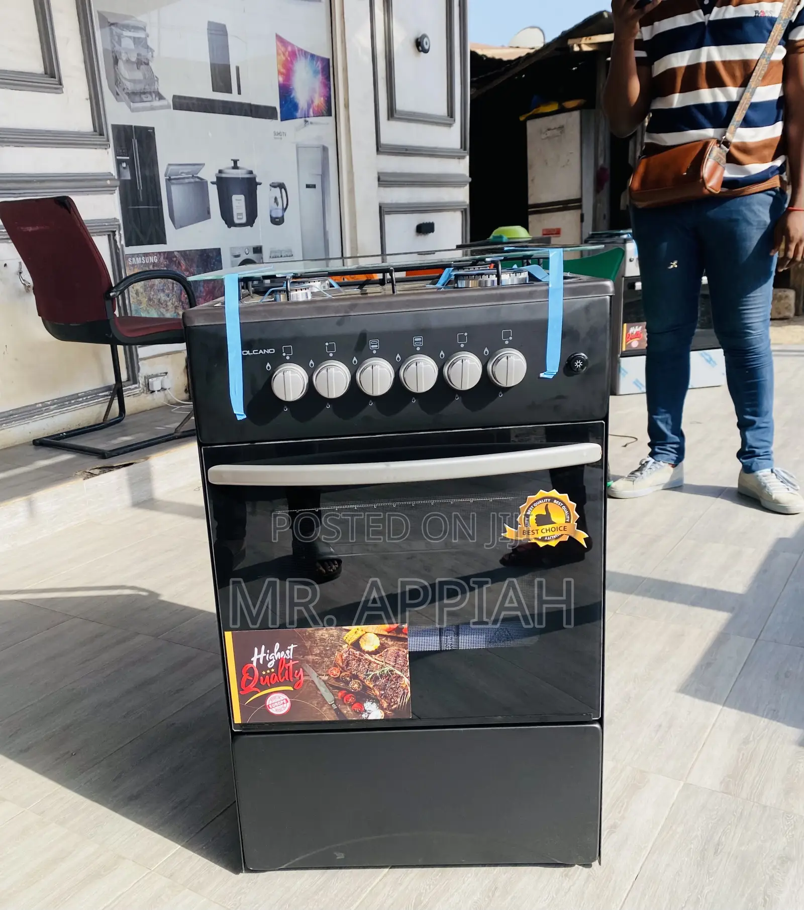 Buy Original Volcanooven and Grill 4burner+ Glass Lid,Black