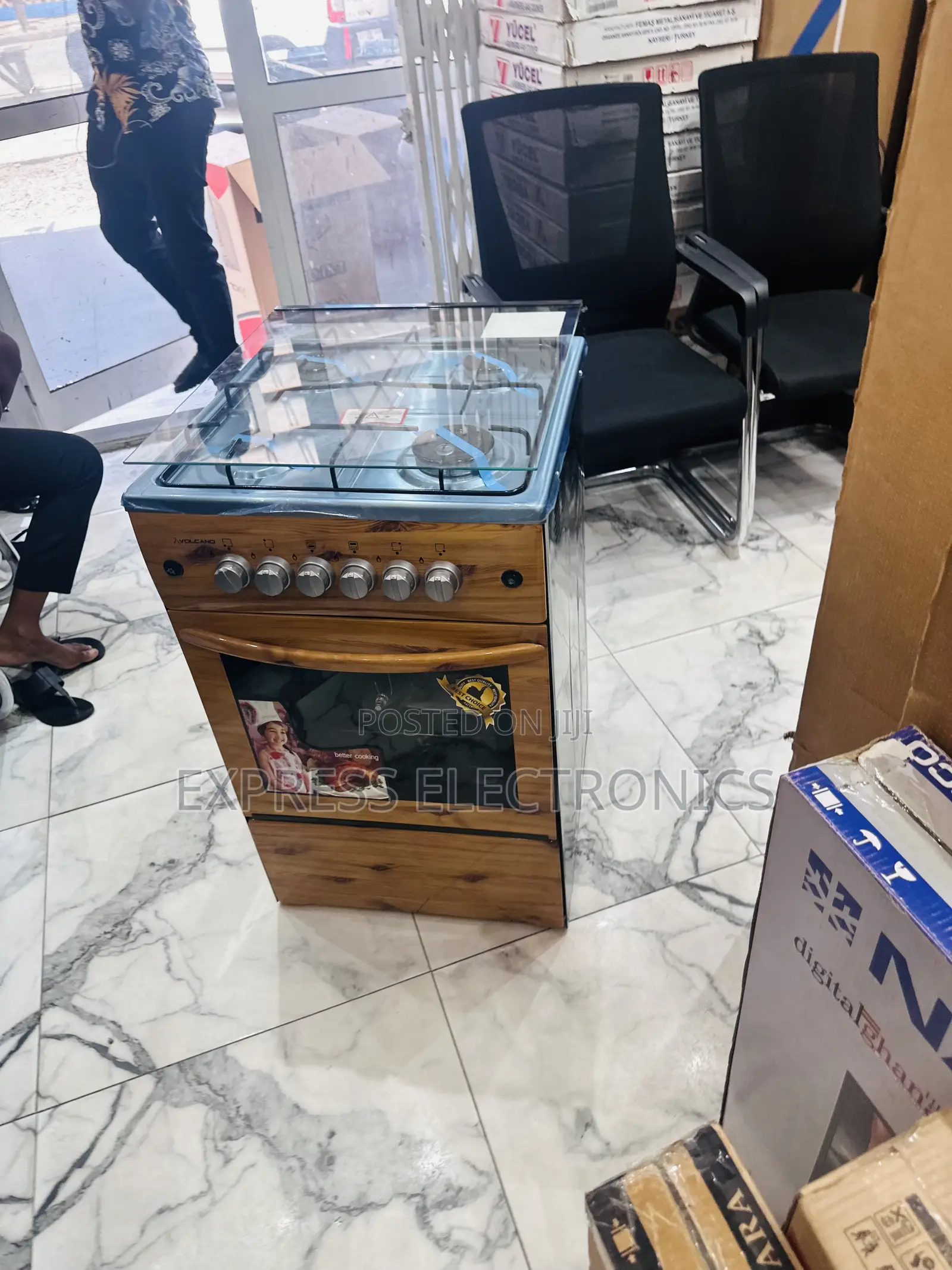 Essential New Wooden Like Gas Cooker Oven 4burner