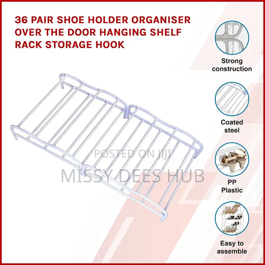 Over-the Door Shoe Rack - 36 Pairs