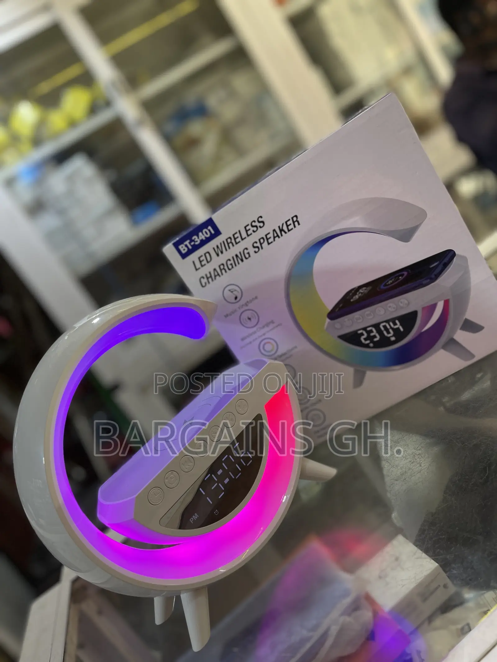 LED Wireless Charger With Bluetooth Speaker And Alarm Clock
