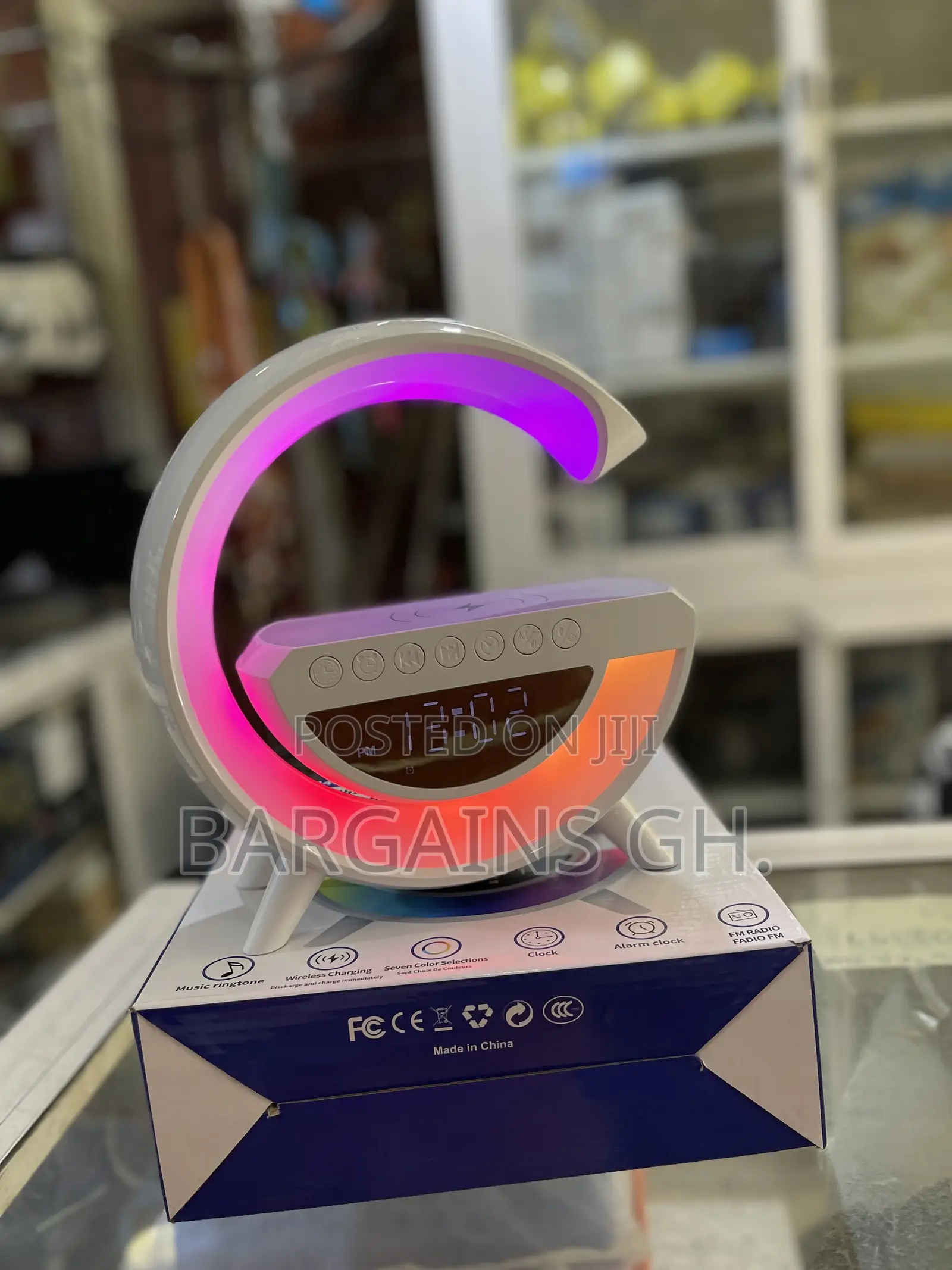 LED Wireless Charger With Bluetooth Speaker And Alarm Clock