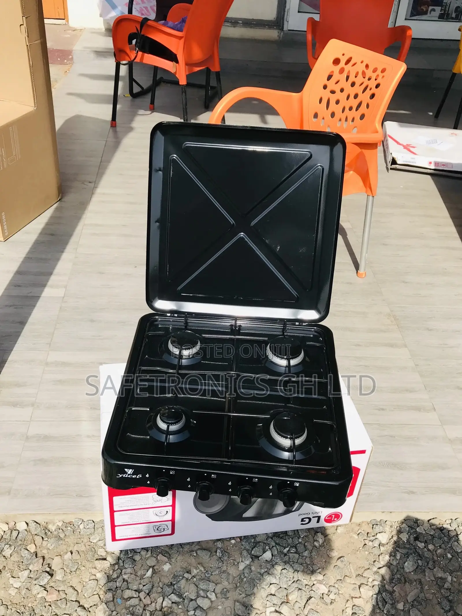 Available Tabletop 4 Gas Cooker Yucel Black