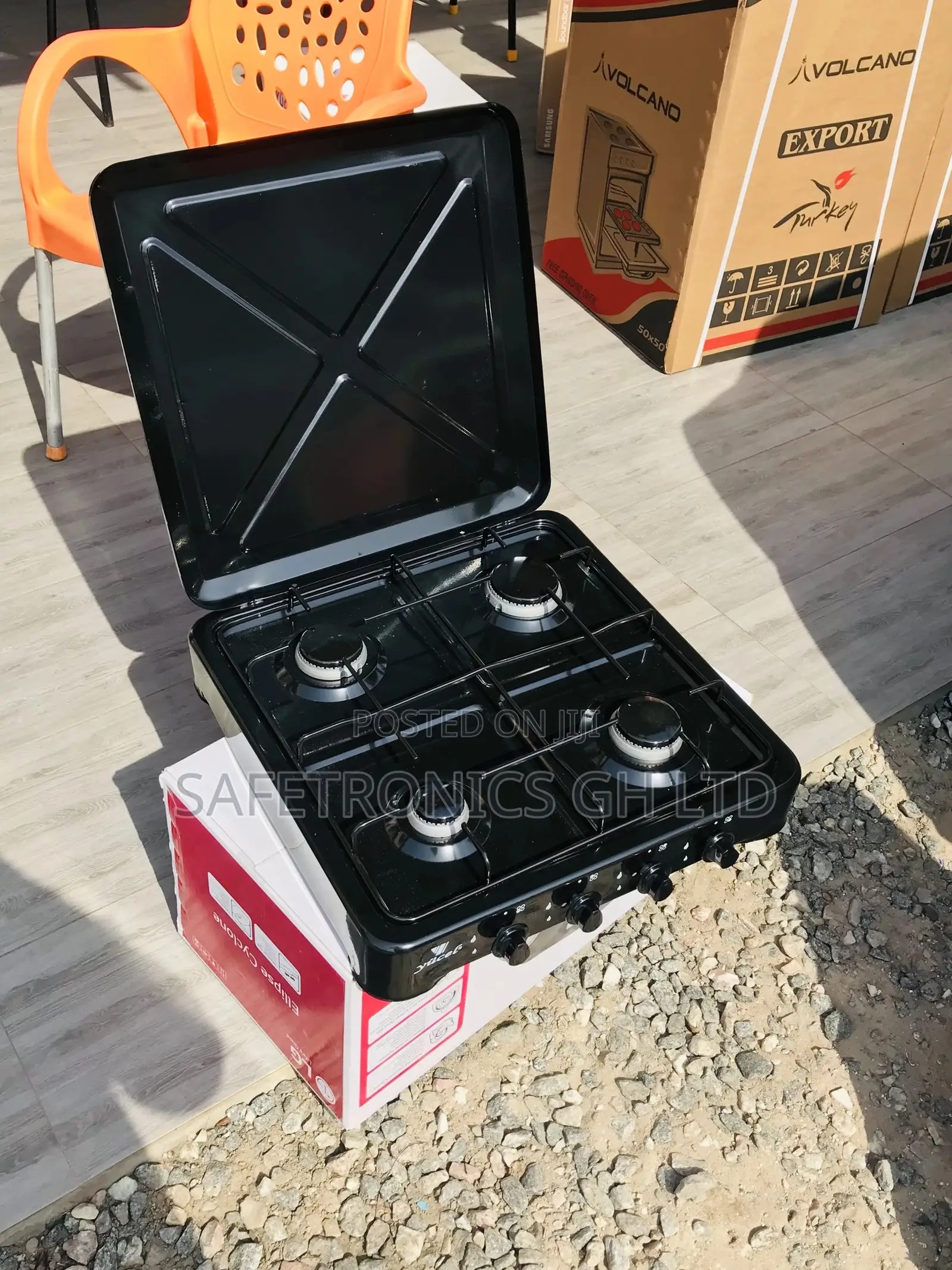 Black Lastest 4 Gas Cooker Yucel Tabletop