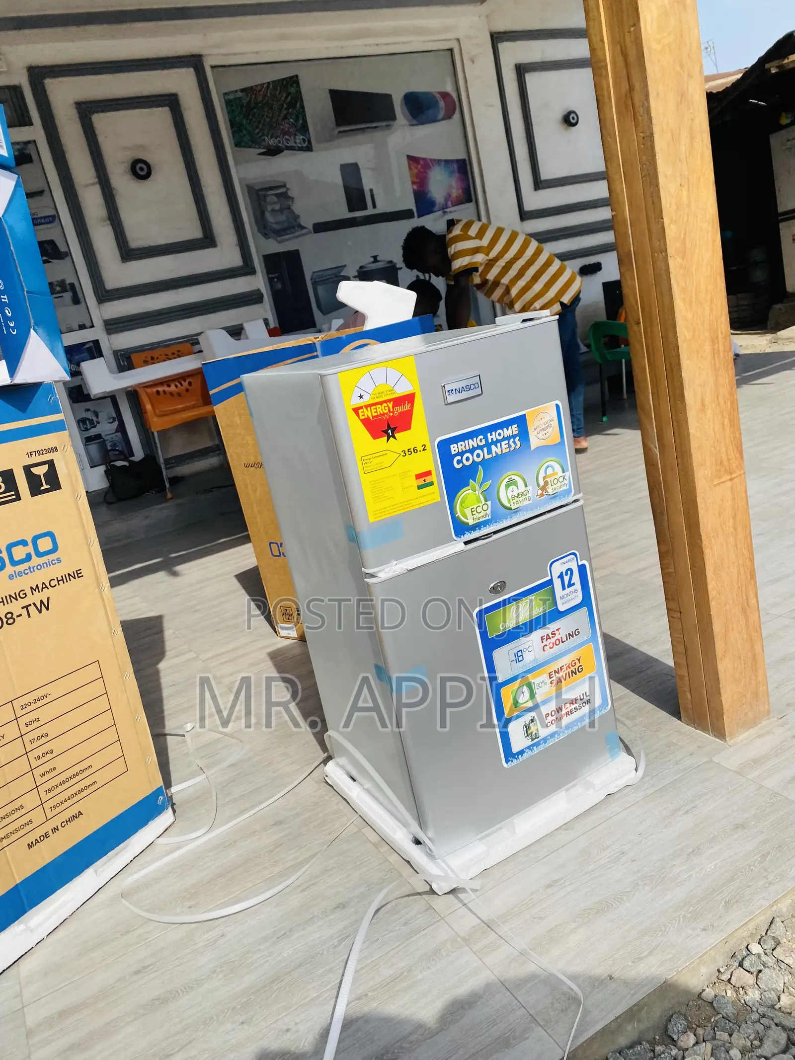 High Quality Nasco Double Door Table Top Fridge.
