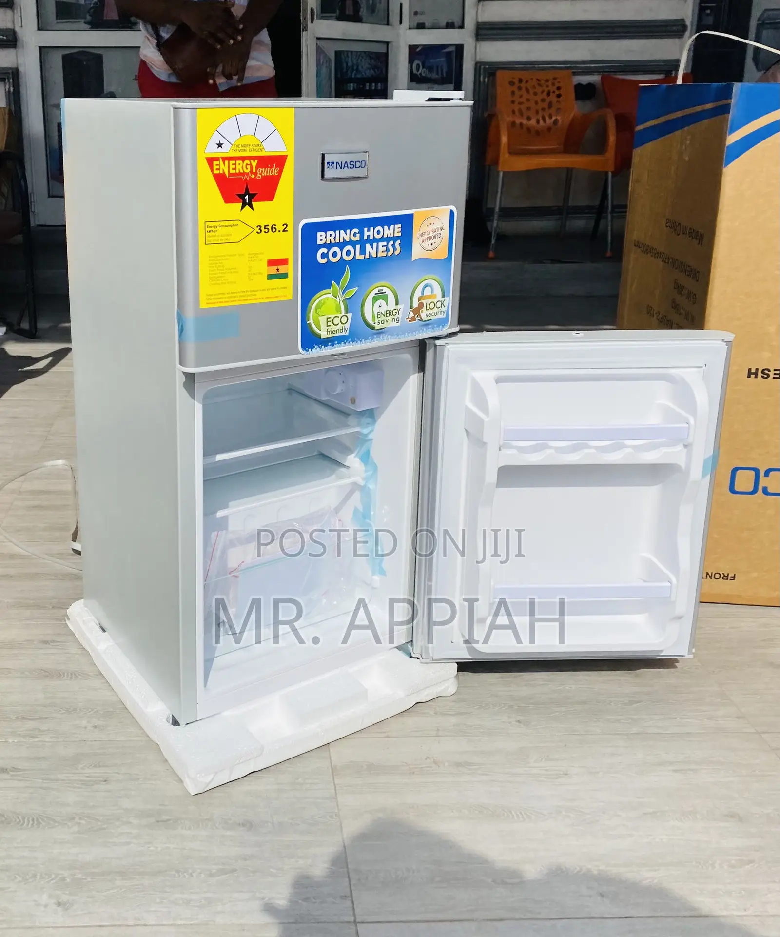 Latest Nasco Double Door Table Top Fridge(Gray).