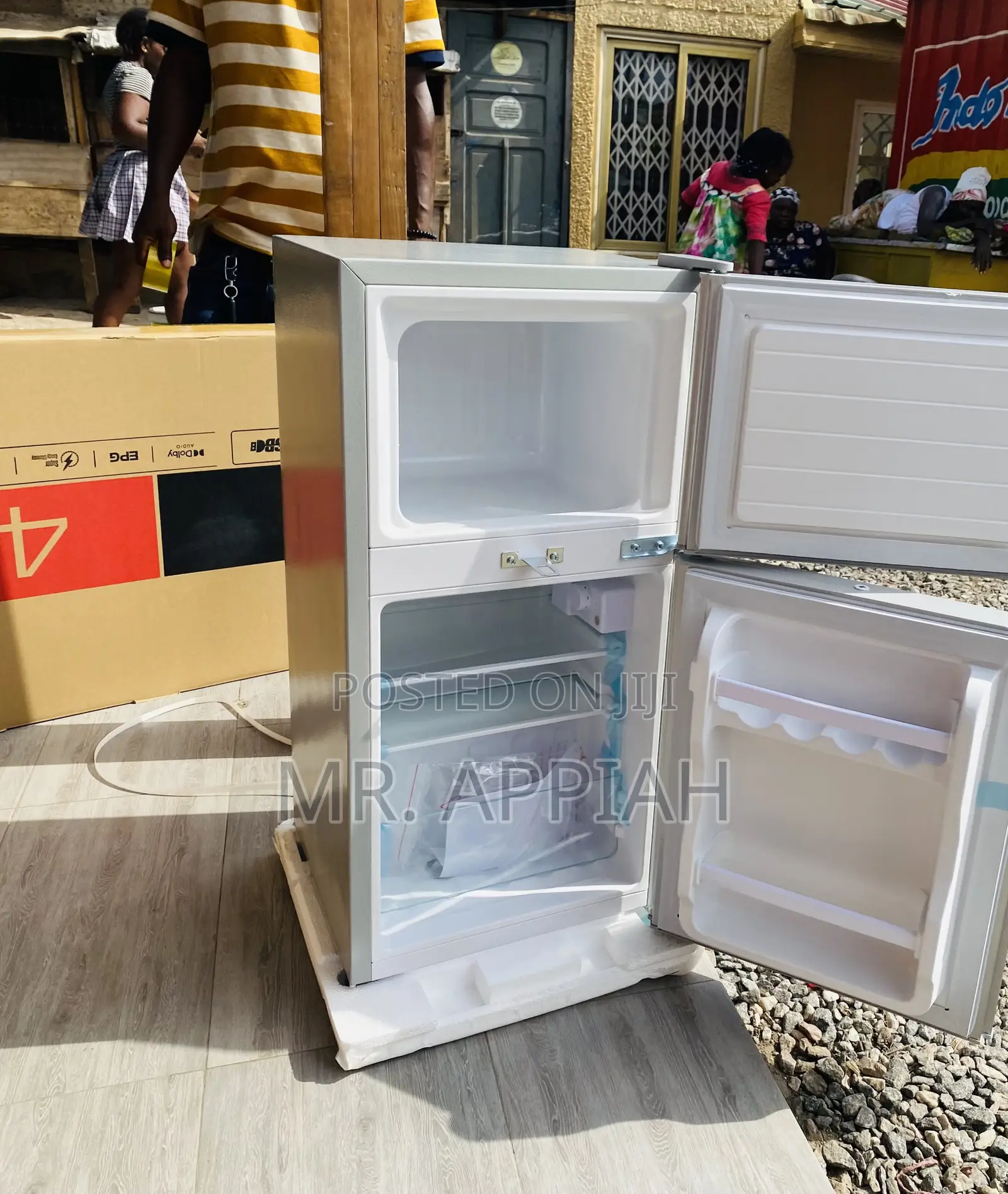 Super Quality Nasco Double Door Table Top Fridge,Gray.