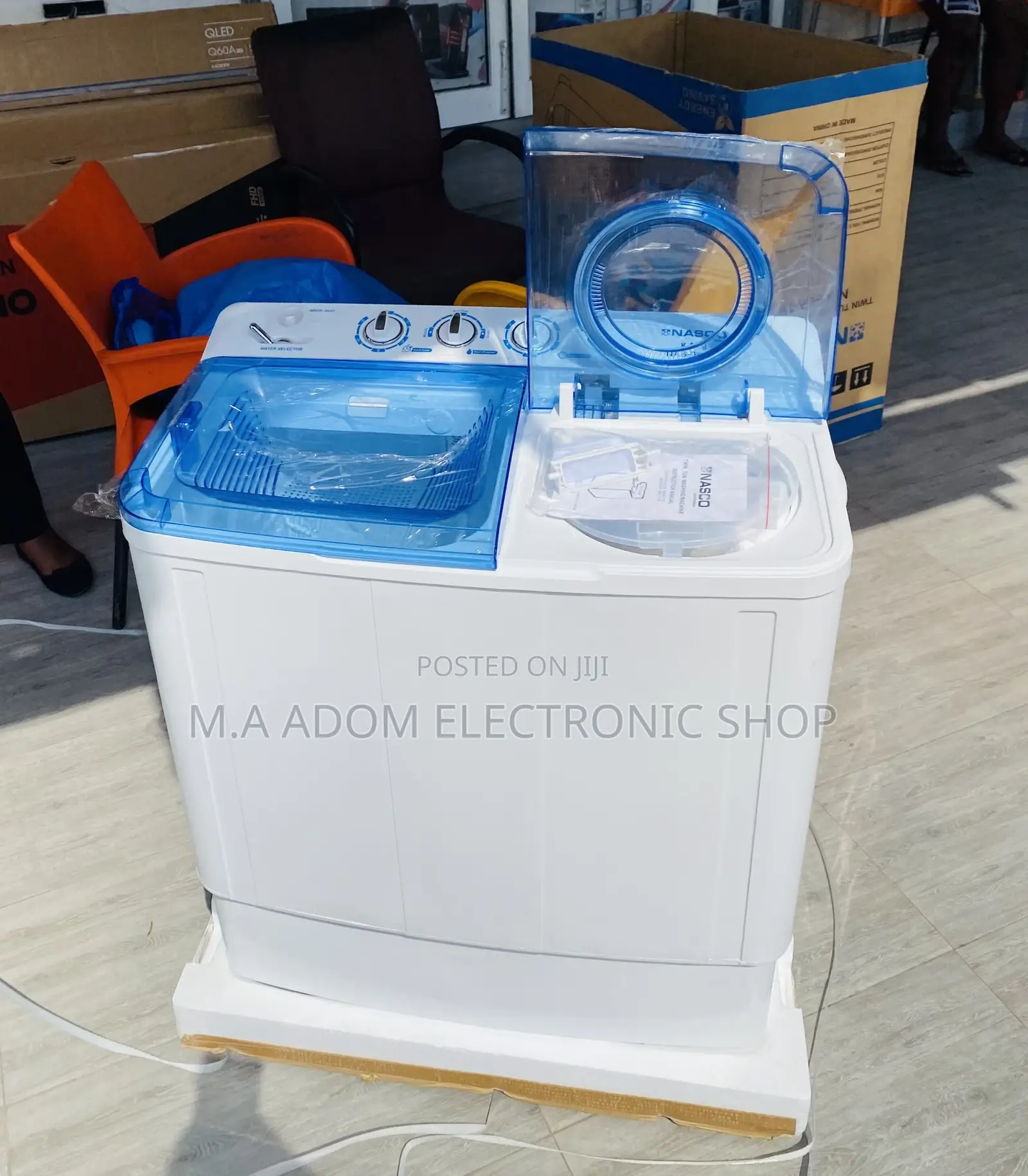 Sleek Design Nasco 8kg Twin Tub Electric Washing Machine.