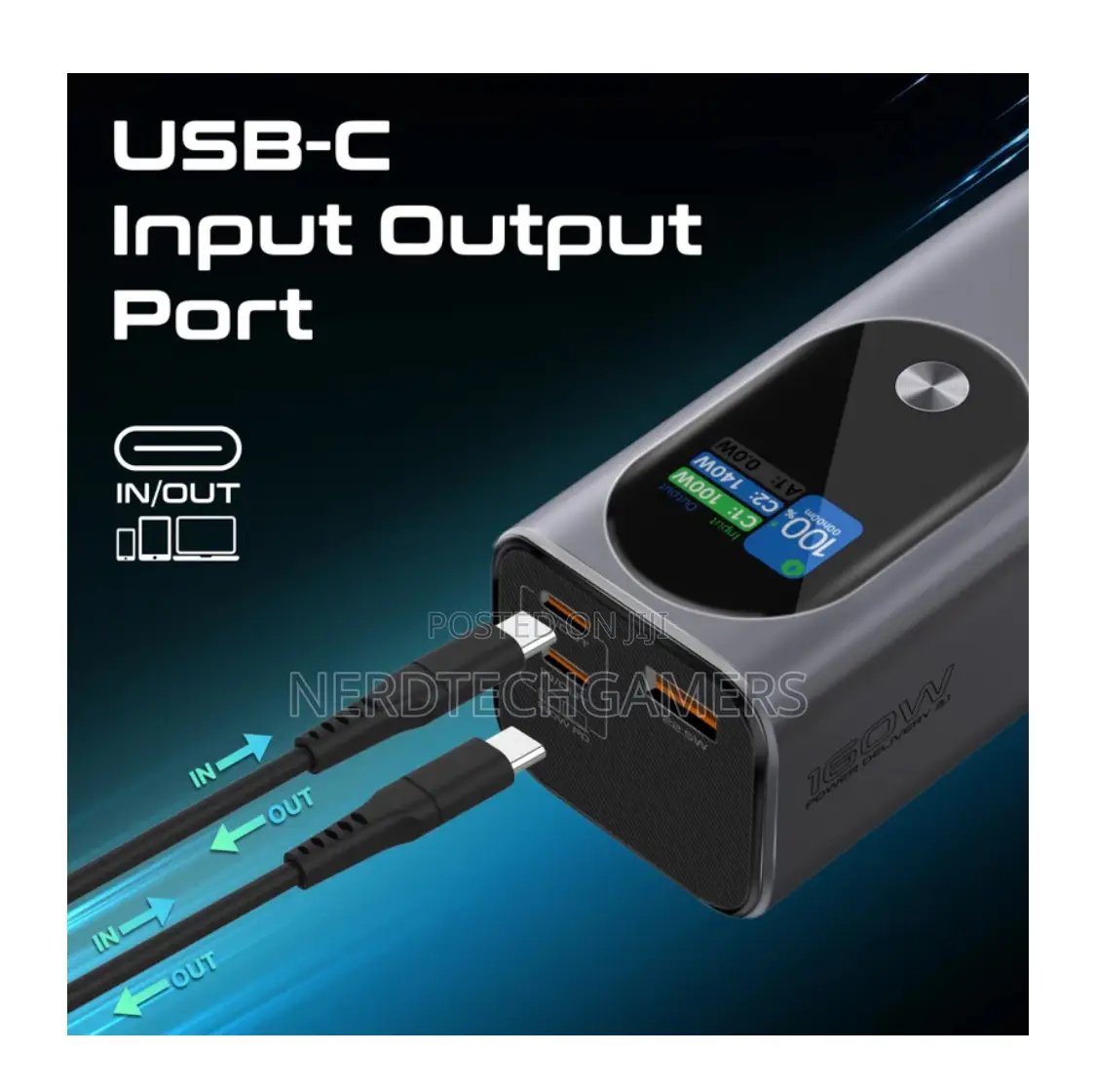 Promate Aluminum Crafted Power Bank 160w