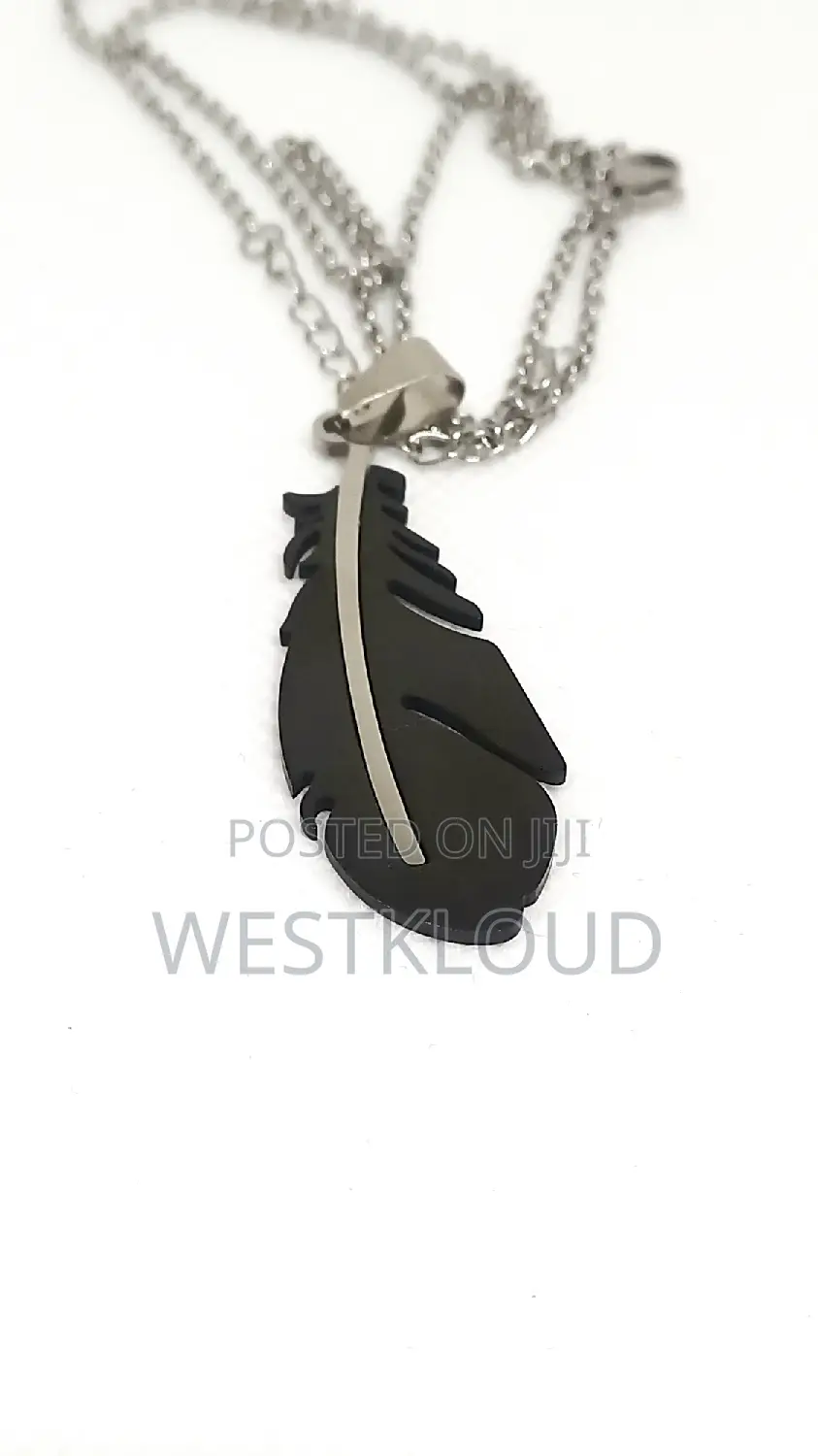 Necklace Stainless Steel Original Feather Unisex Pendant
