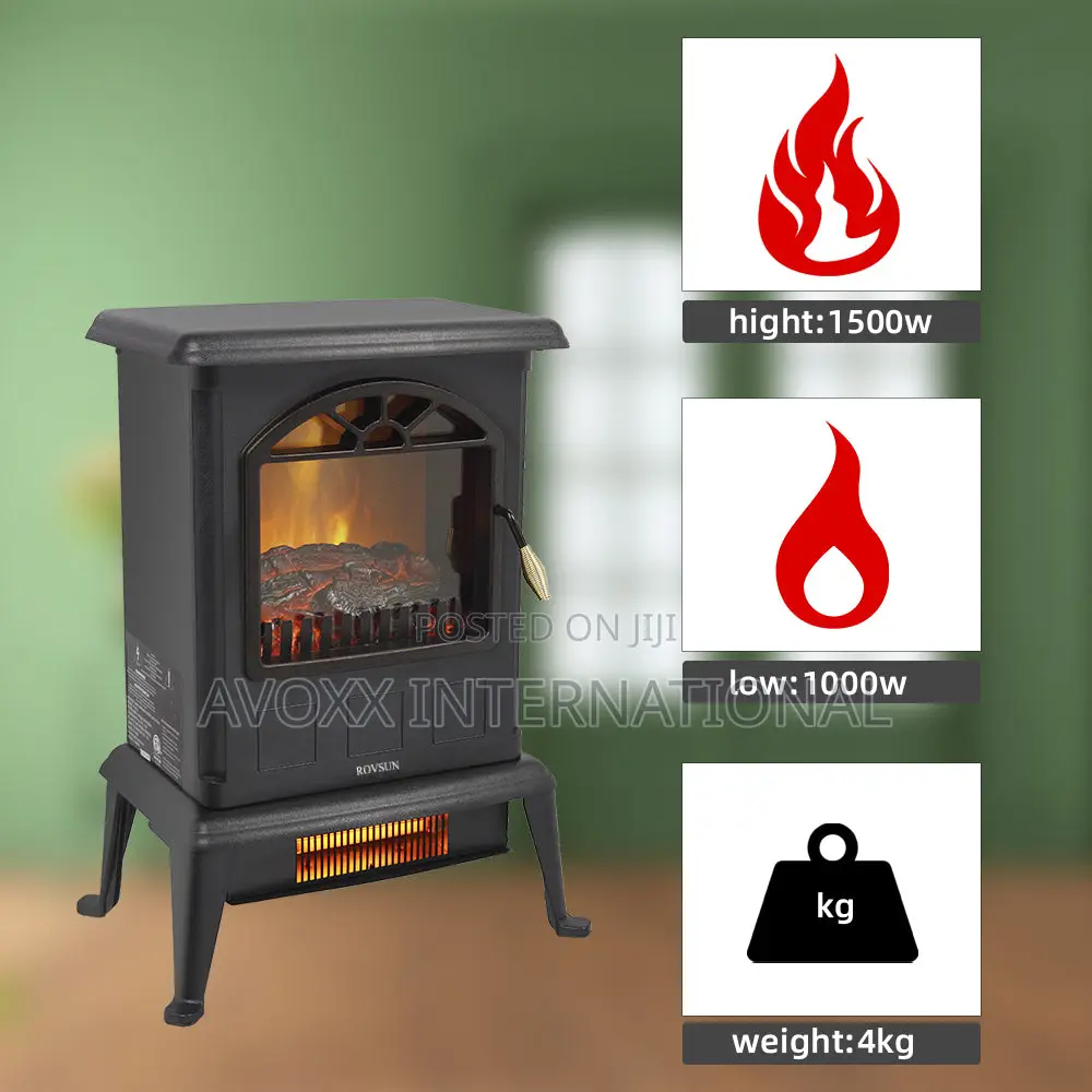 Zokop 22.4" Electric Fireplace Infrared Quartz Heater Ht1108