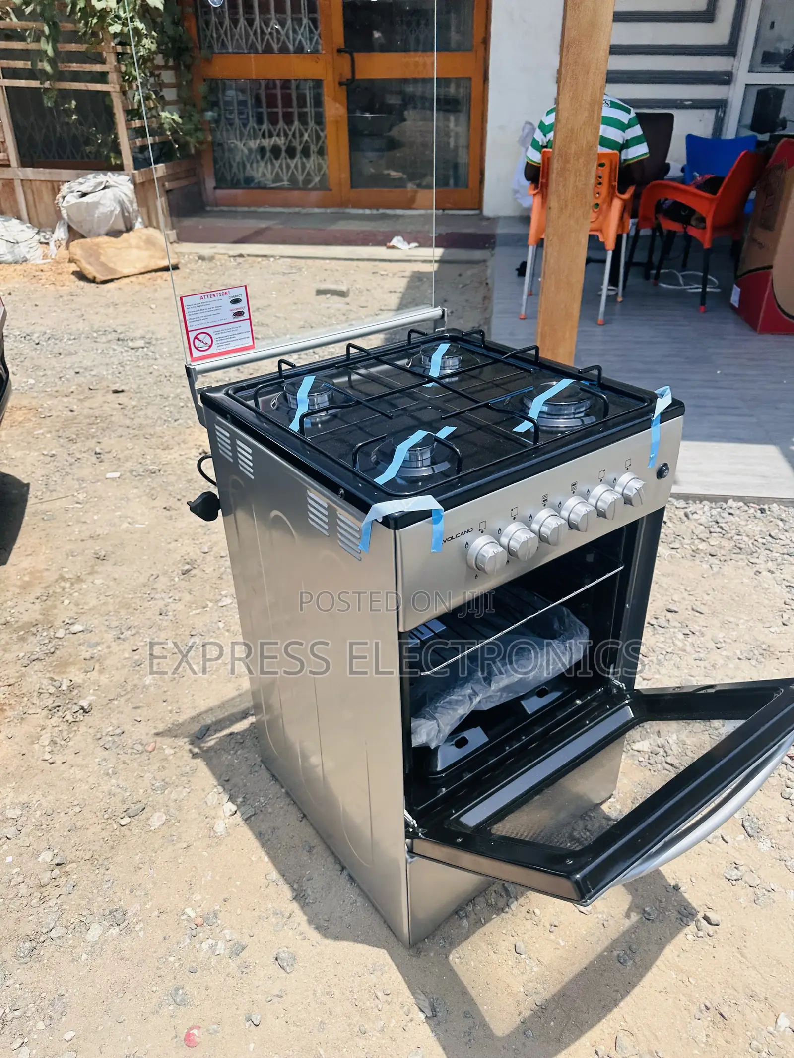 High Quality 50/50 Gas Cooker Oven 4burner Grey