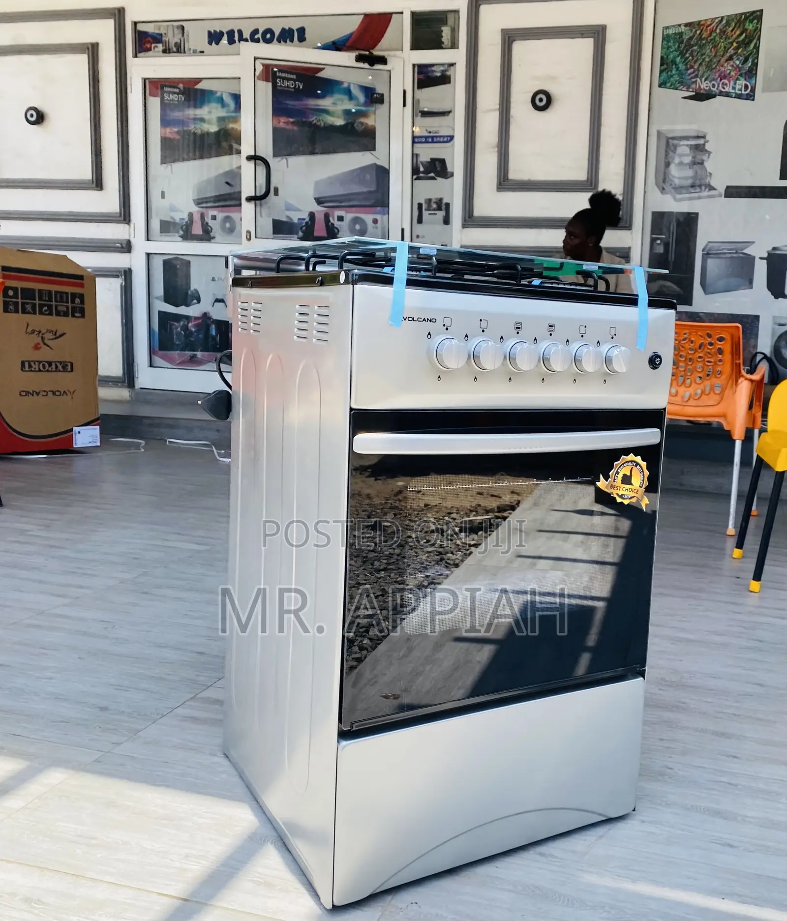Well Design Oven and Grill 4 Gas Burner(Volcano)Gray.