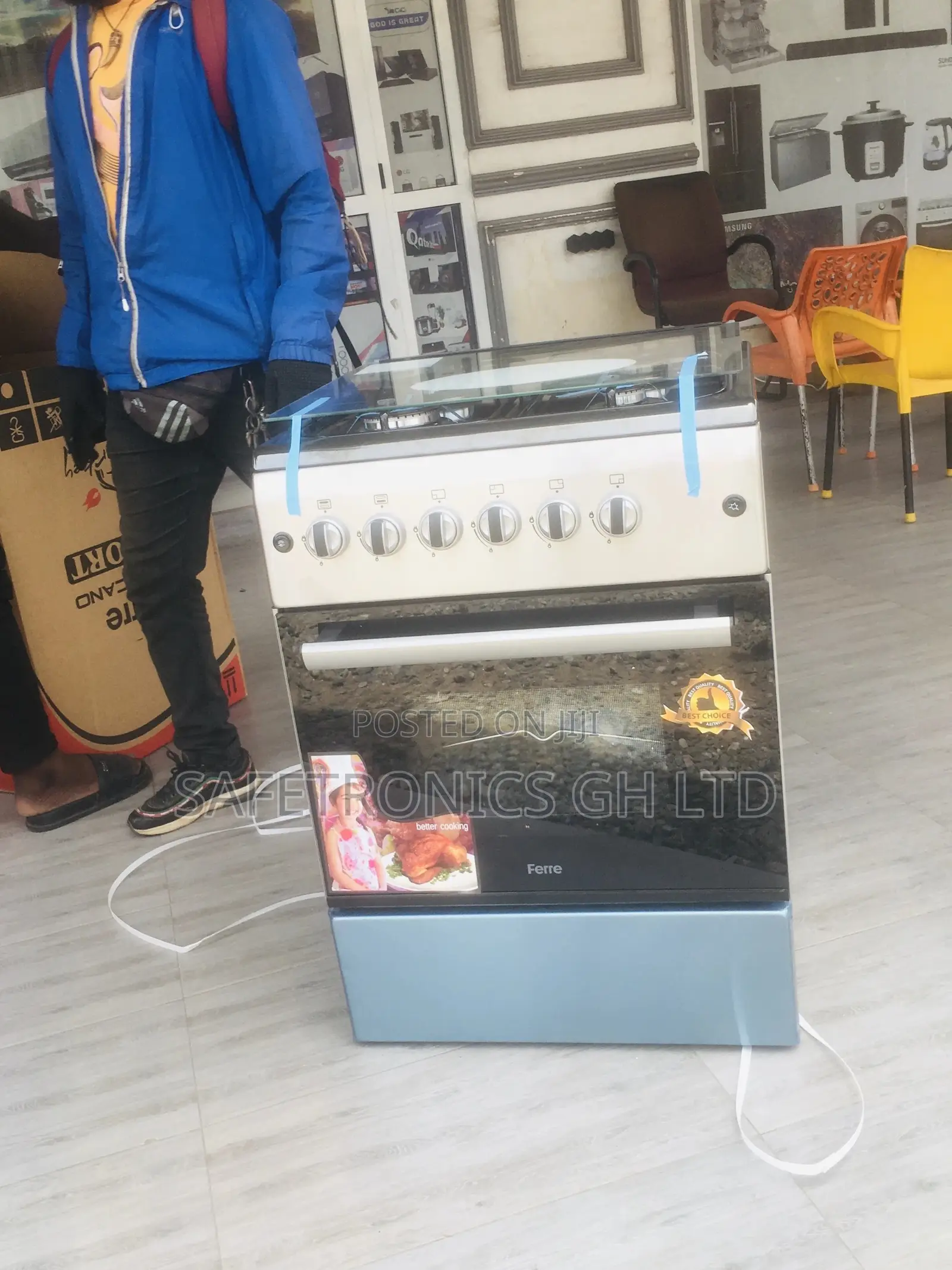 Gray 4 Gas Cooker Ferre Oven With Grill 60x60