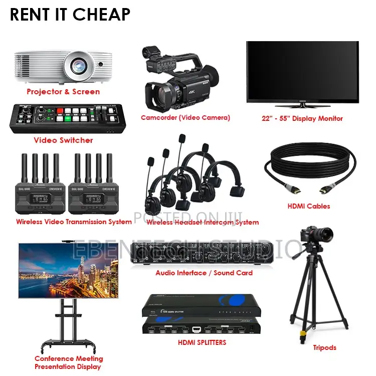 Media Equipment for Rent Live Streaming Video