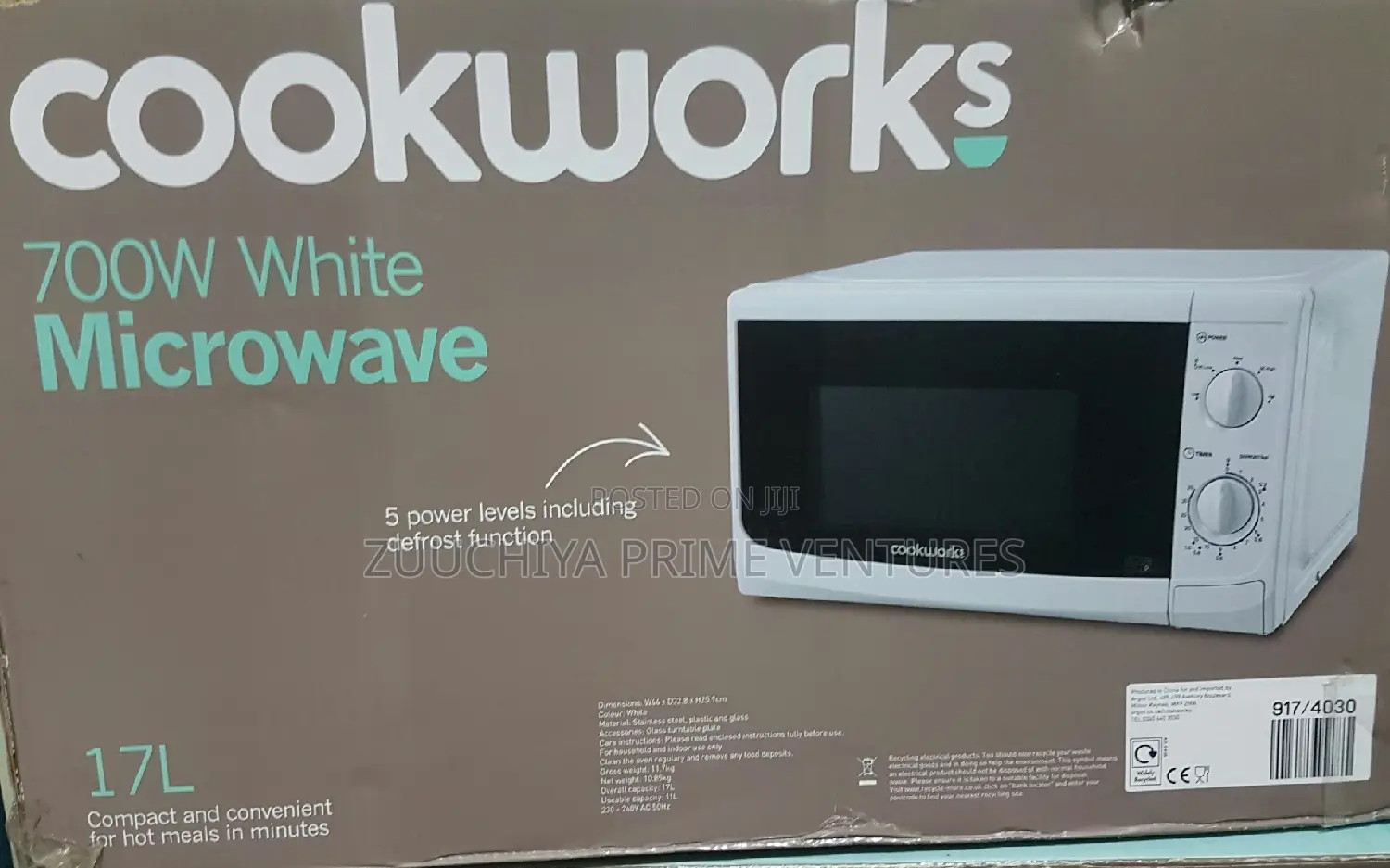 17.L Digital Cookworks 700w Microwave From Uk