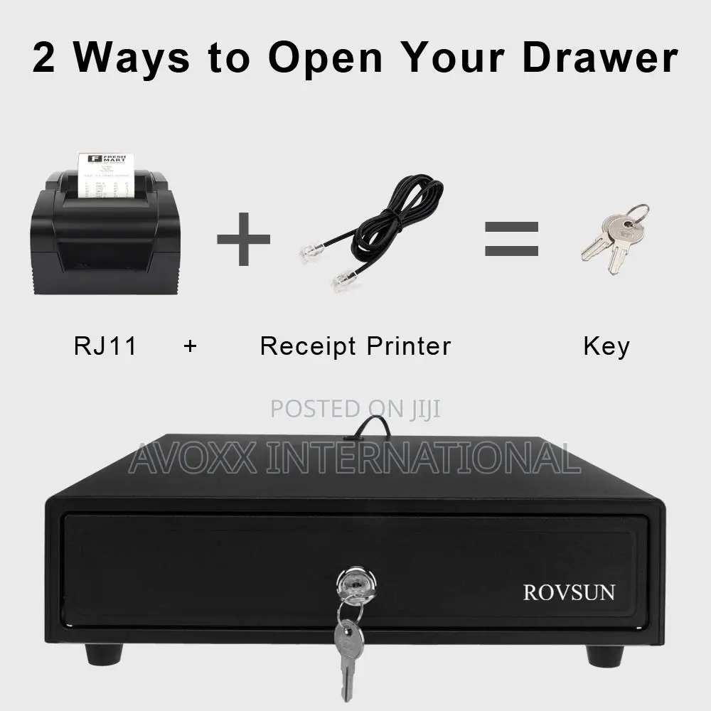 ROVSUN Cash Register Drawer 4 Bill 5 Coin, Money Storage Box
