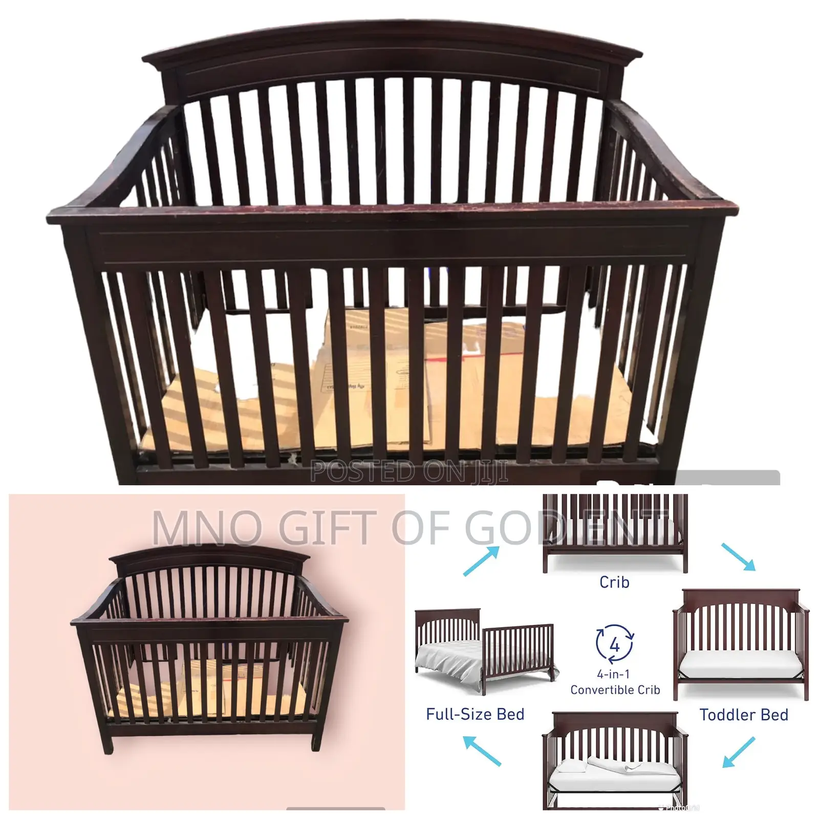 Delta Canton 4-in-1 Convertible Crib Bed With Mattress